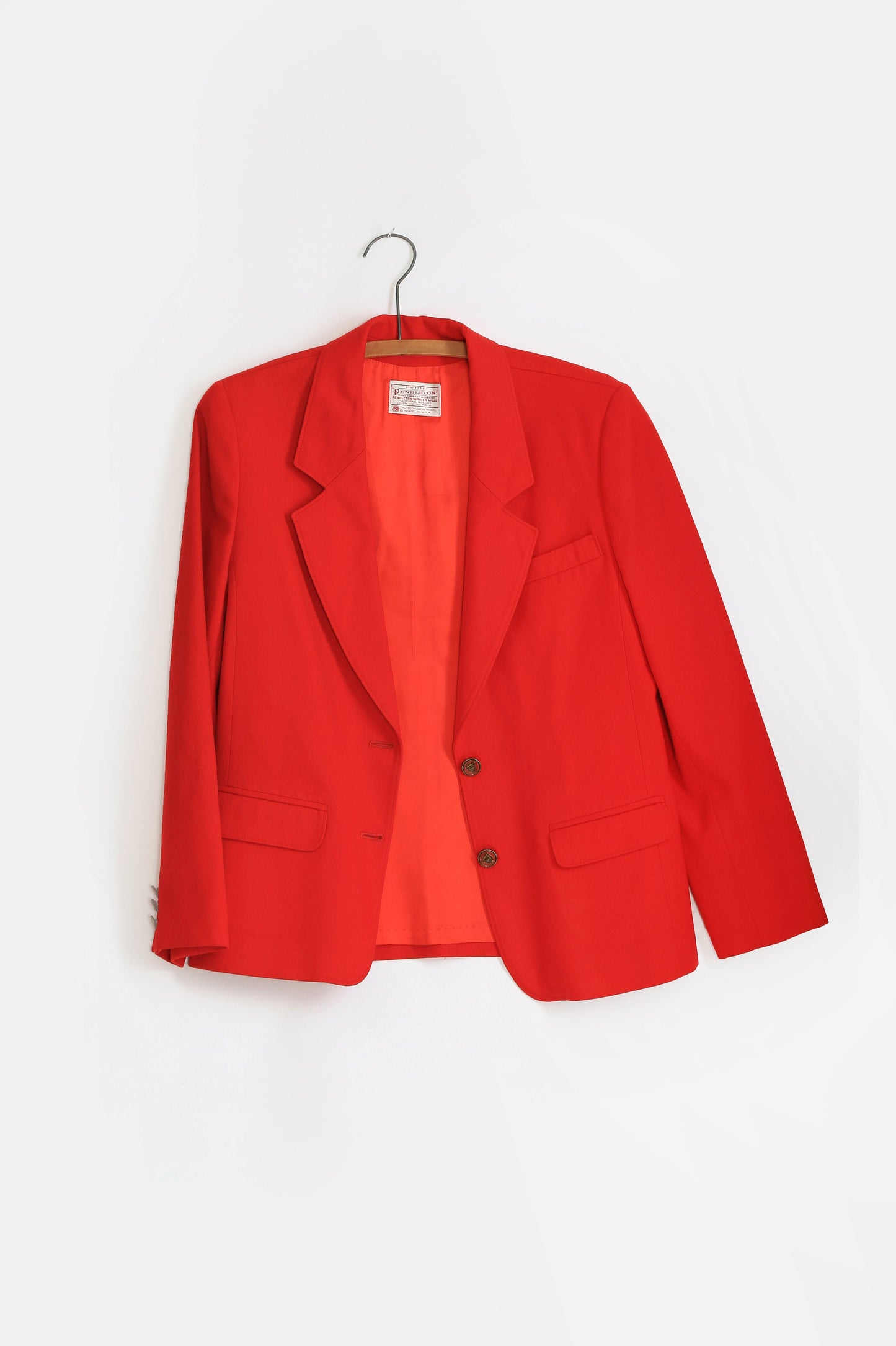 70s Pendleton red blazer | Vintage 1970s red wool Pendleton jacket blazer