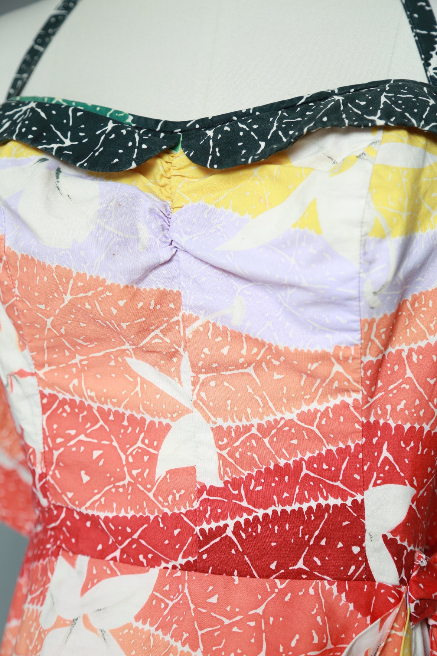 Rainbow Hawaiian dress | Vintage 50s Hawaiian sarong dress | 1950s Tropical floral Sarong dress