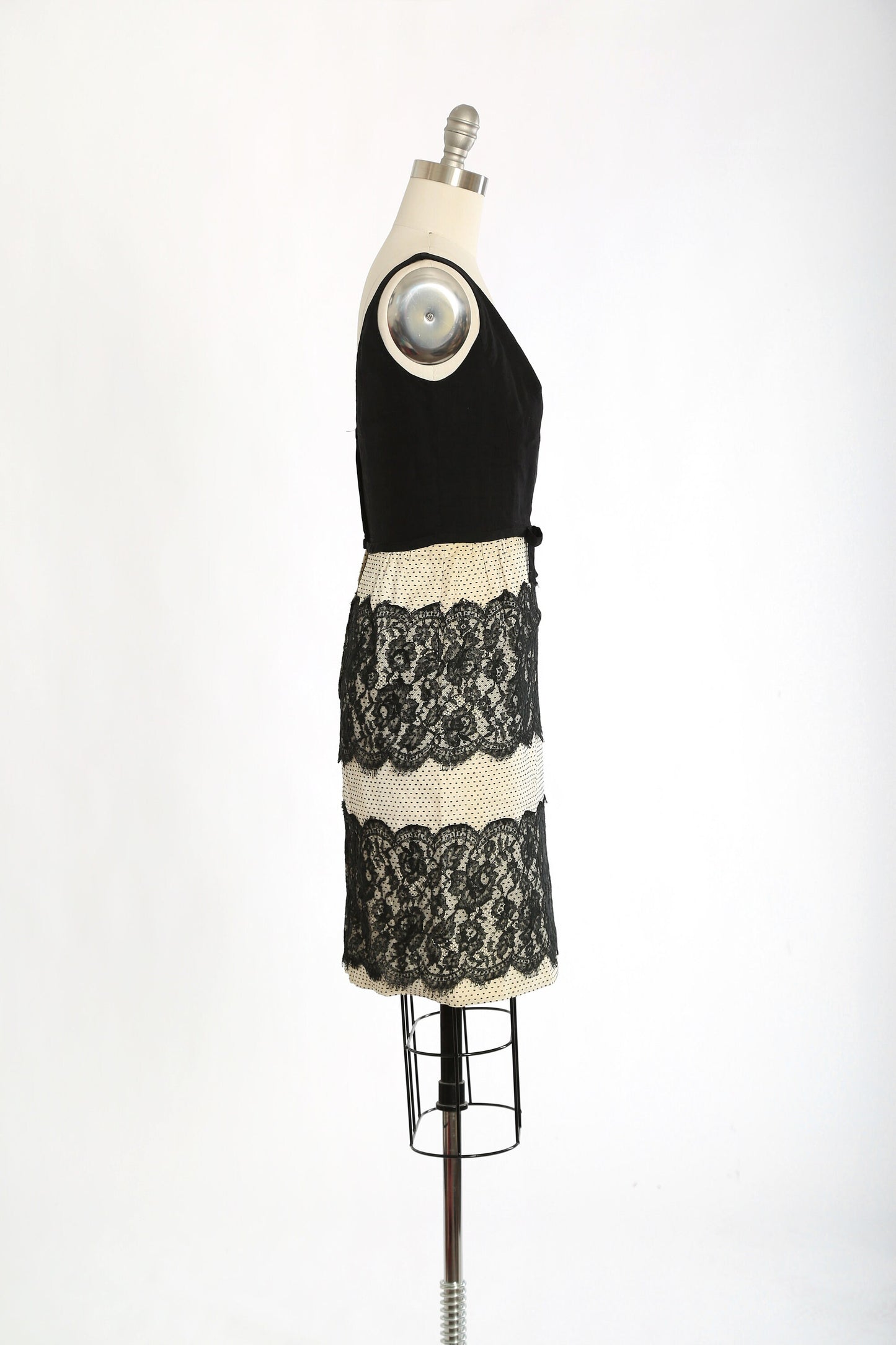 Vintage 60s Swiss dot lace dress | 1960s Harou lace dot cocktail dress