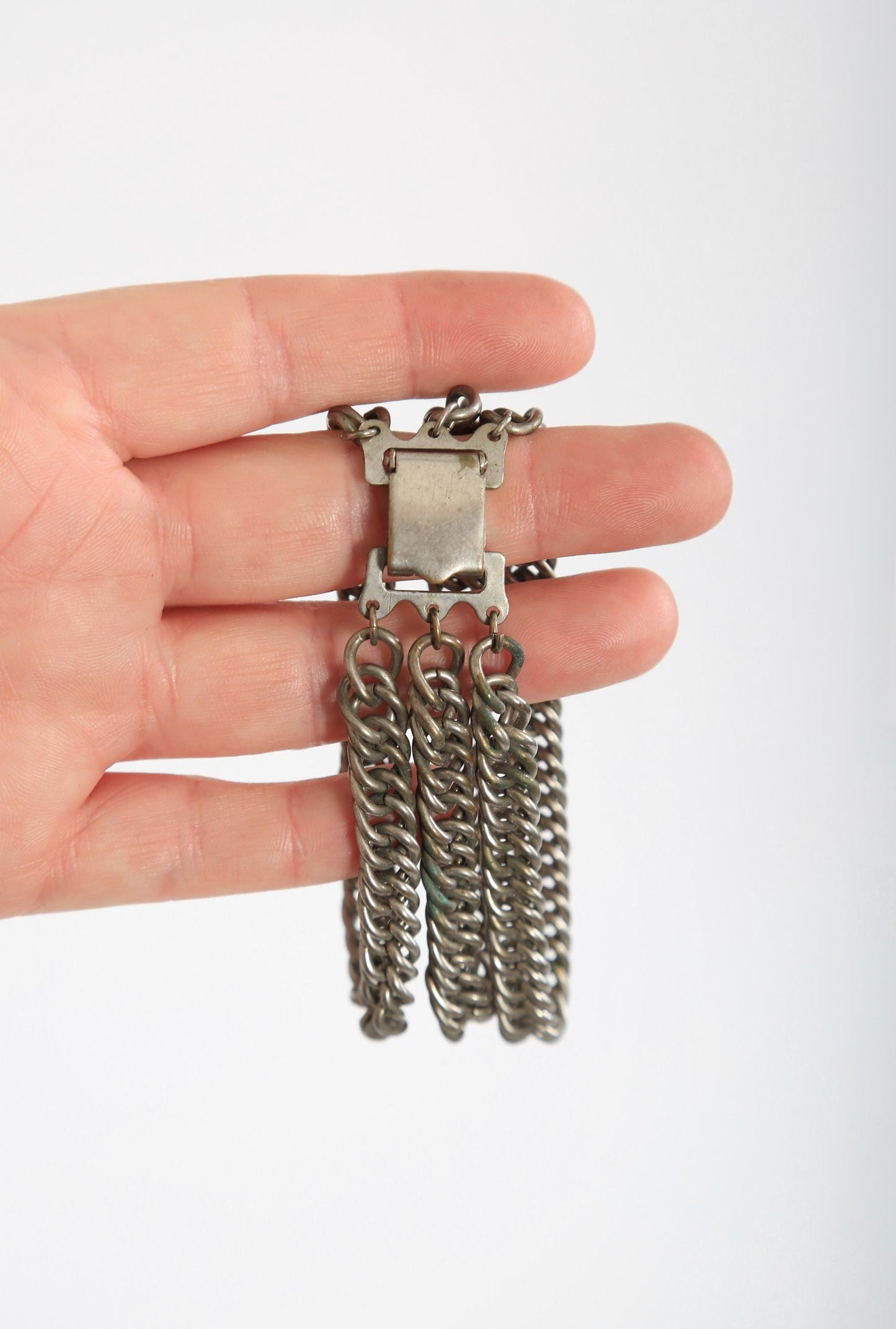 Vintage 1940s thick 3 row chain bracelet