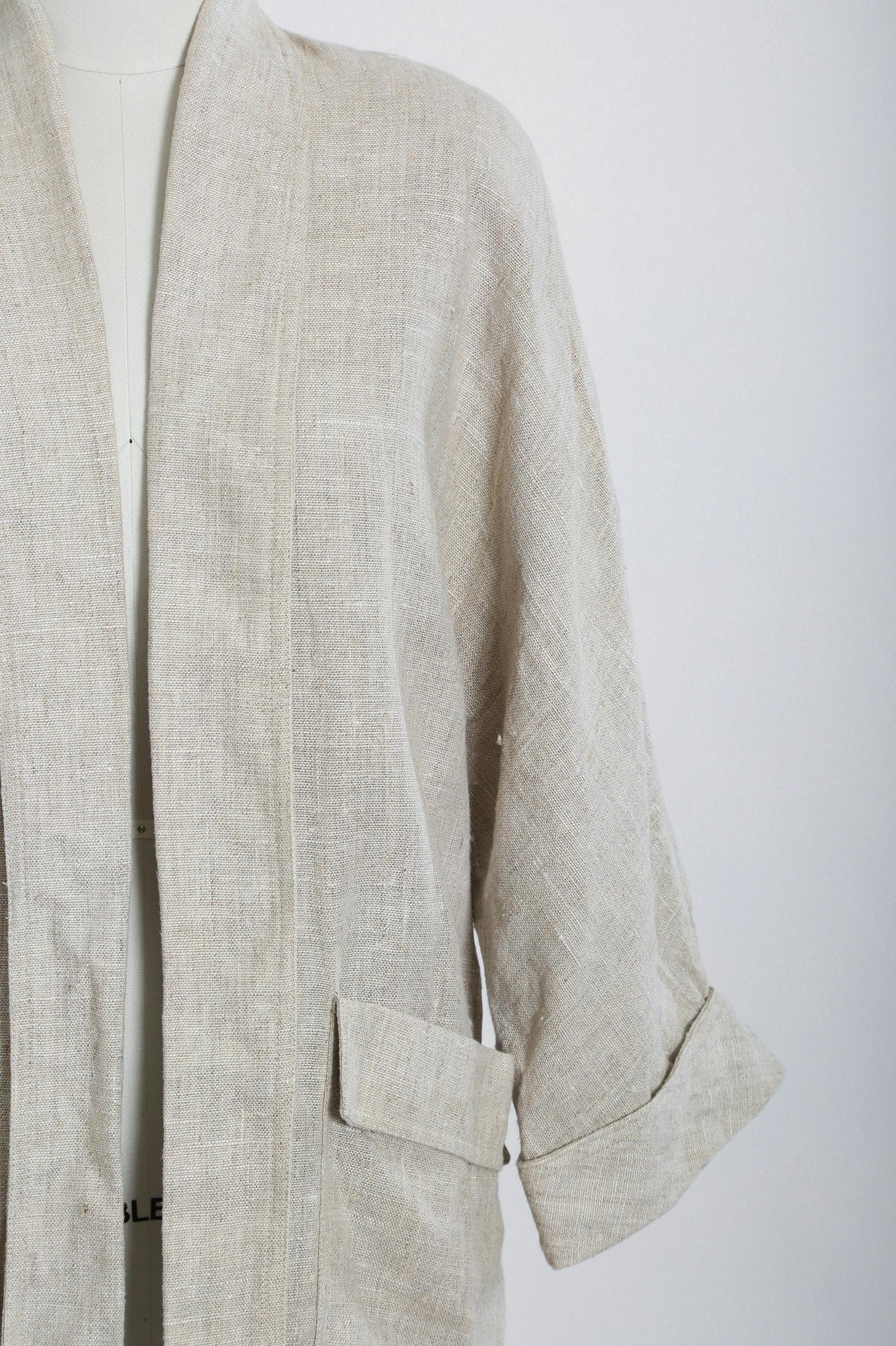 90s oversized oatmeal linen blazer jacket