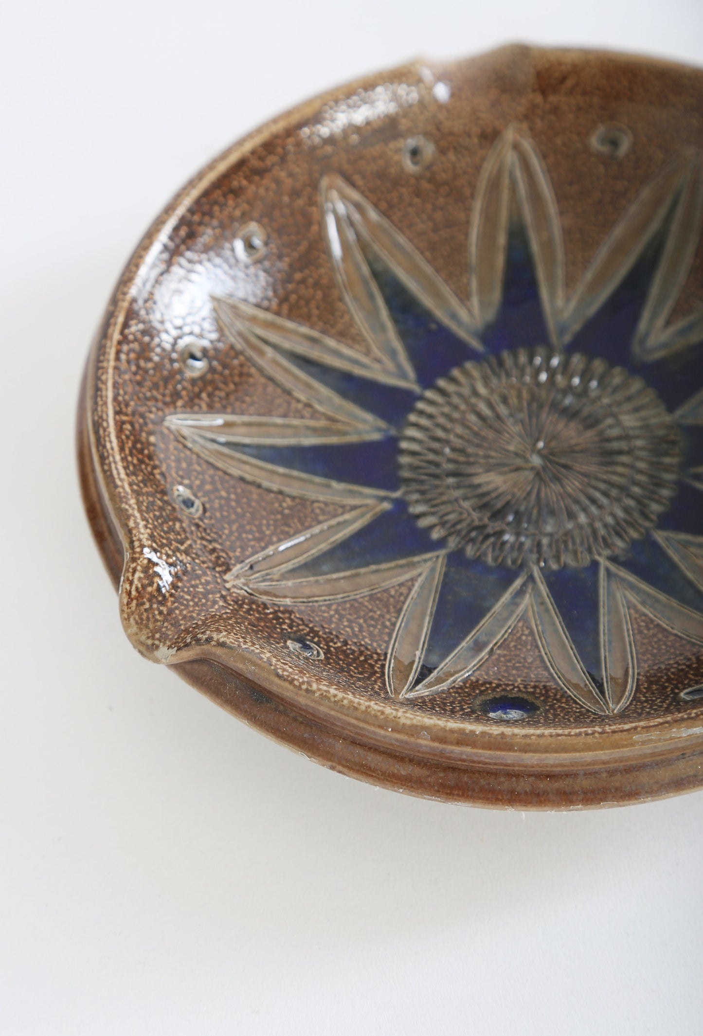 Vintage Mid century Modern Greman stonewear ceramic flower ashtray