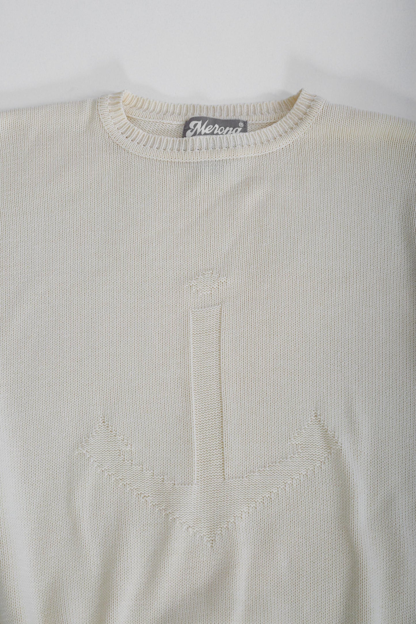 80s Nautical white knit sweater