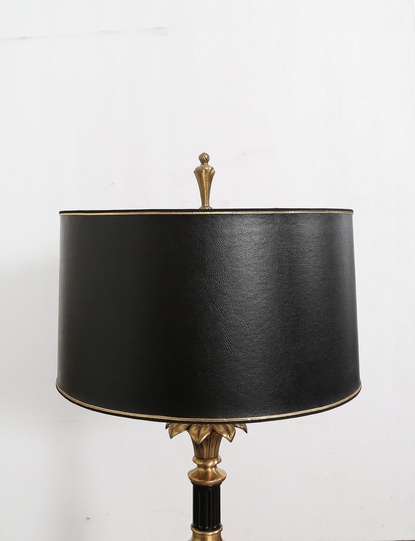 Vintage black + gold brass neoclassical French style table lamp