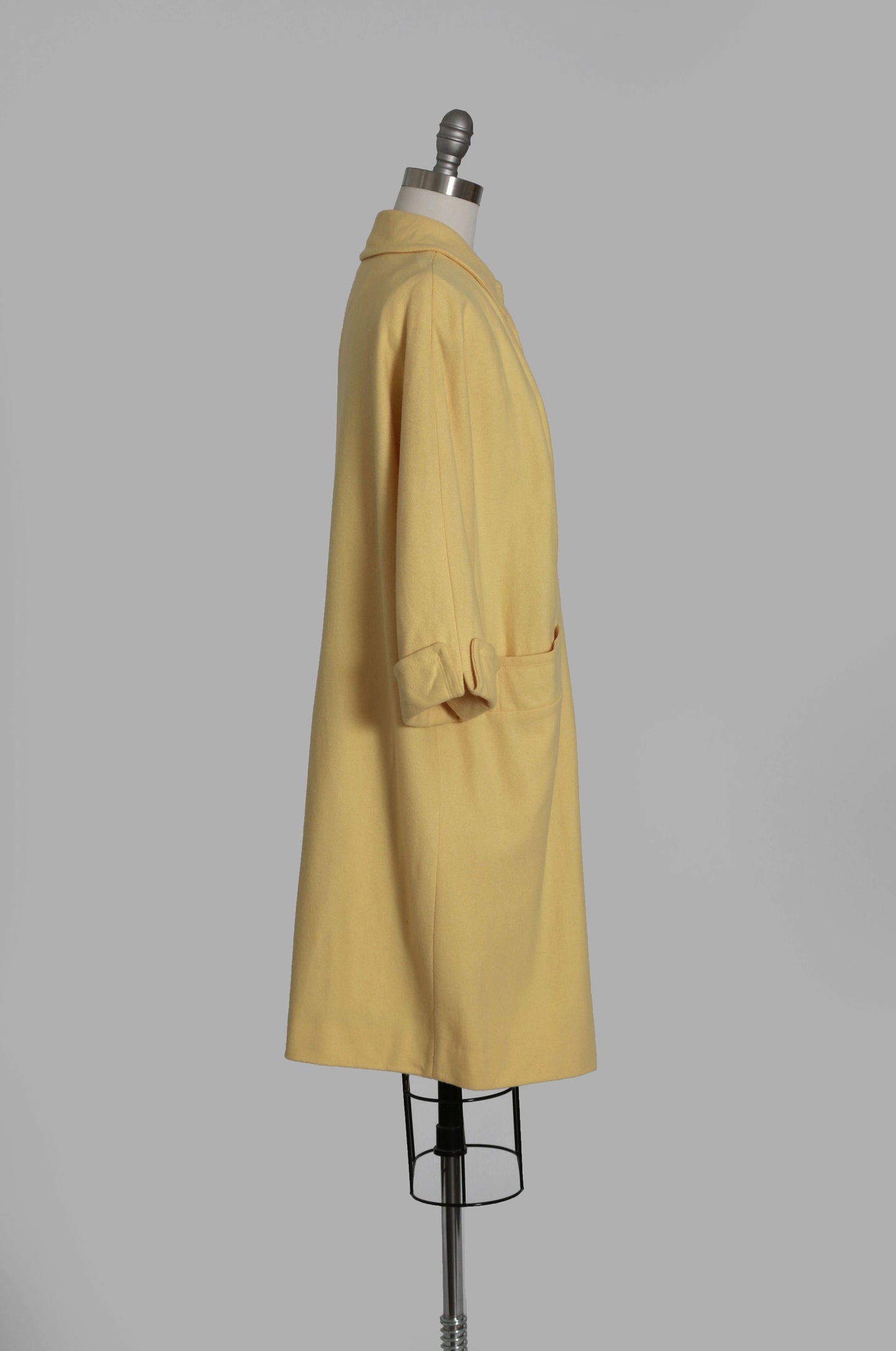 Vintage 60s yellow wool coat