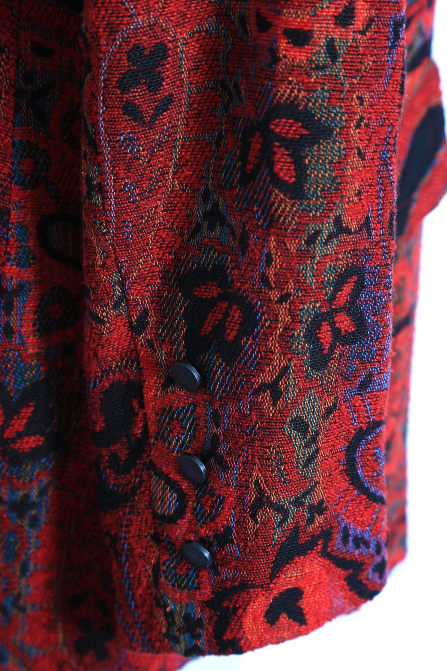 60s Alex Colman blazer | Vintage 60s red woven Paisley blazer