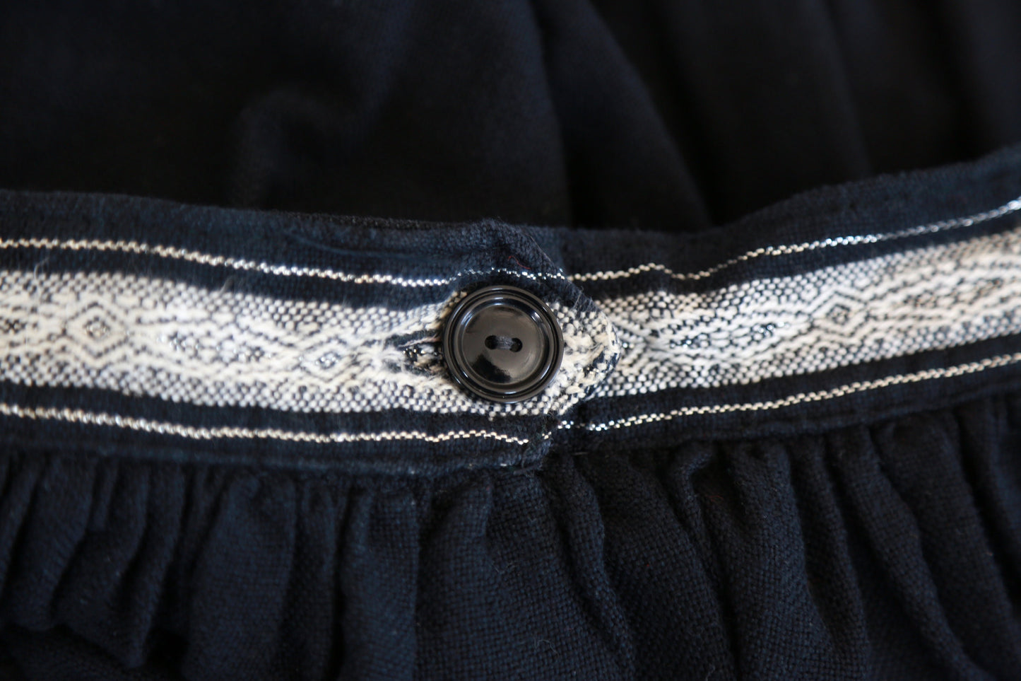 40s Serape skirt | vintage 1940s black woven Mexican skirt