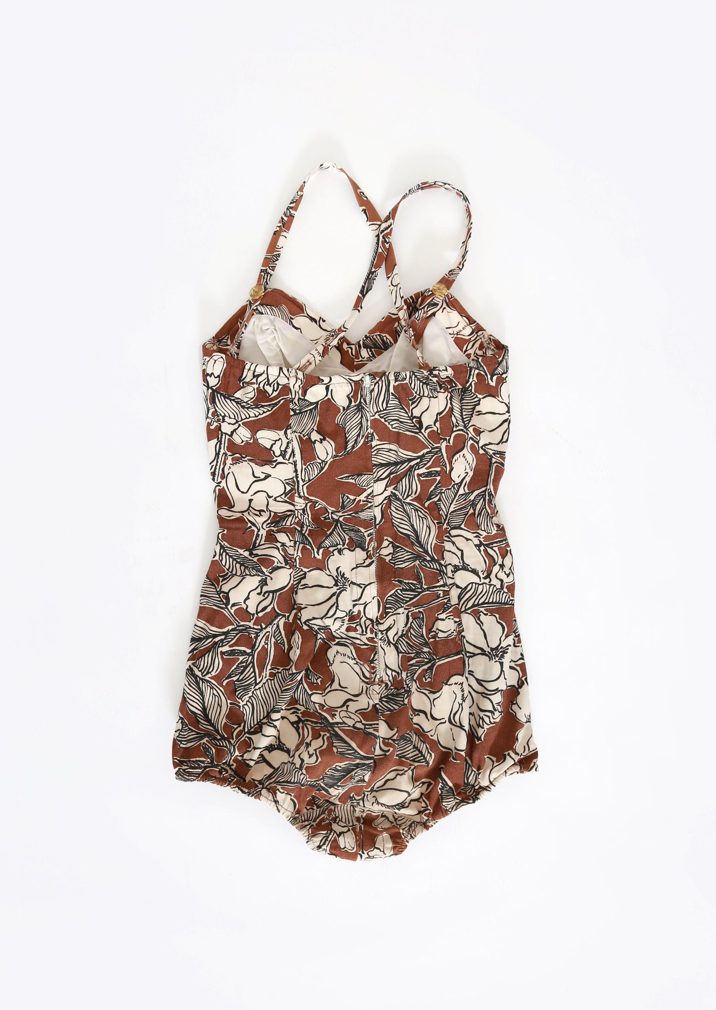 Vintage 50s Carol Brent floral swimsuit one piece