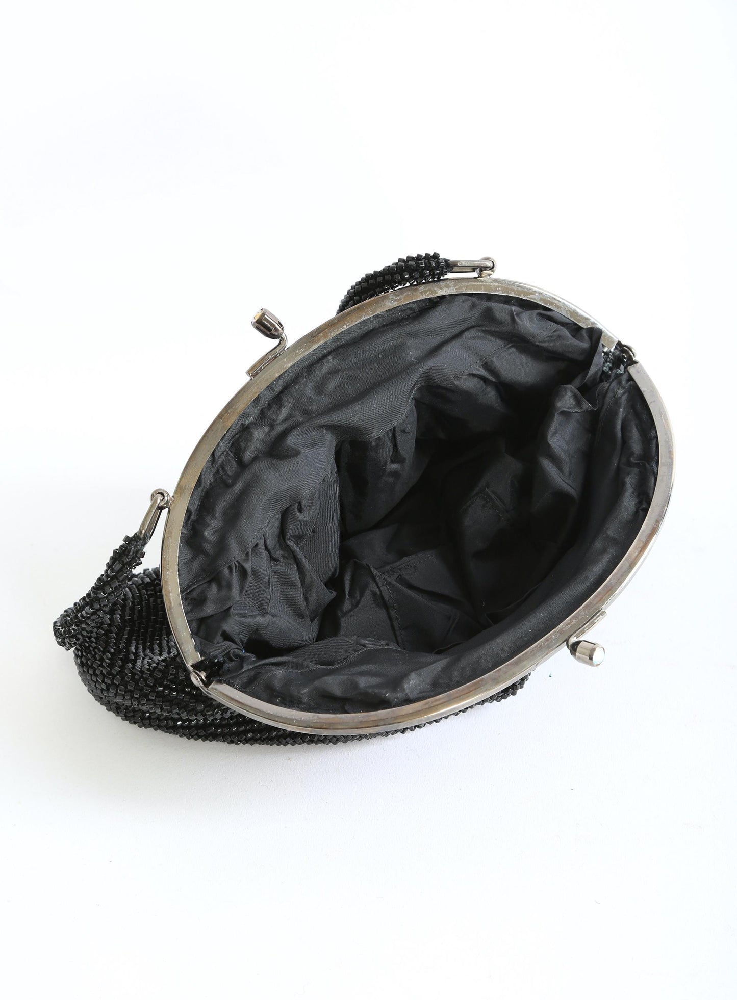 Vintage 1960s black beaded purse