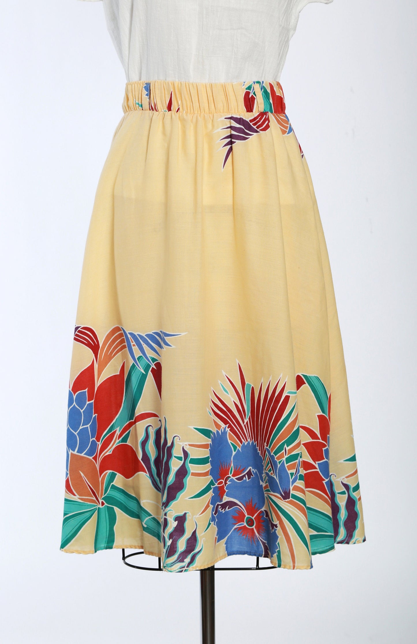 Island vibes skirt | Vintage 70s tropical cotton skirt