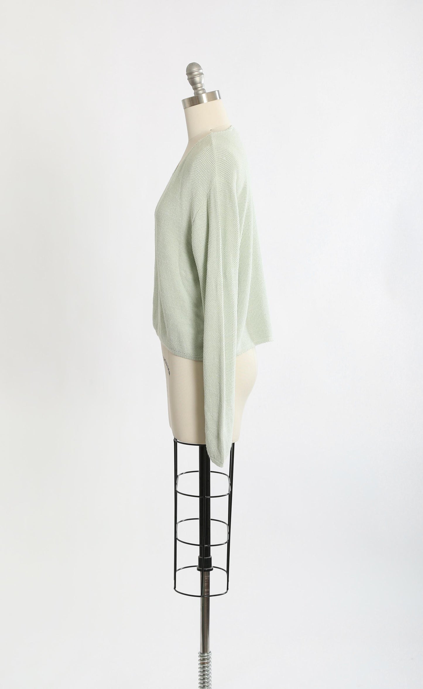 90s green woven knit cotton rayon sweater