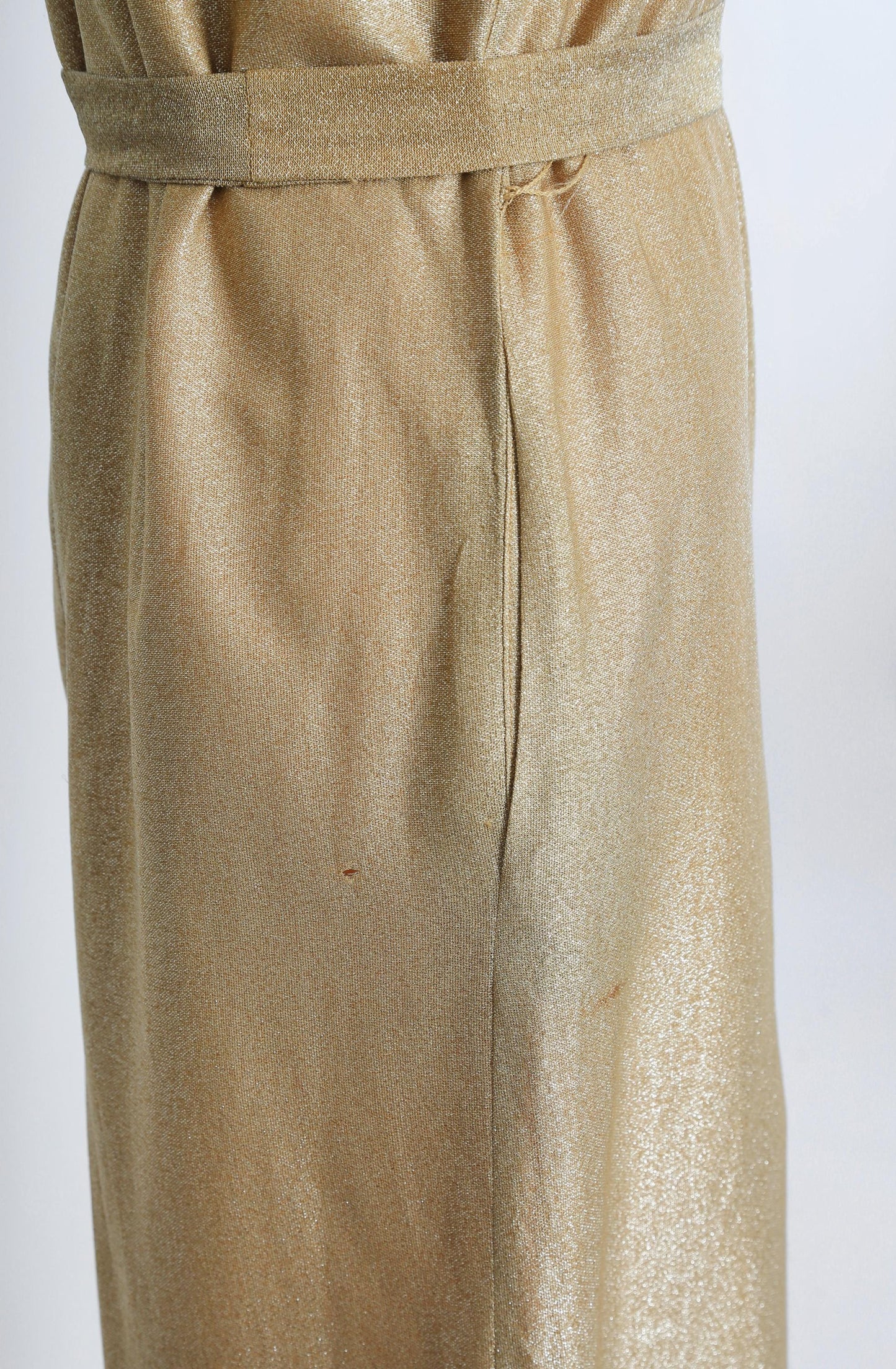 60s Alex Colman California gold jumpsuit | Vintage 1960s Gold Lurex palazzo pant jumpsuit