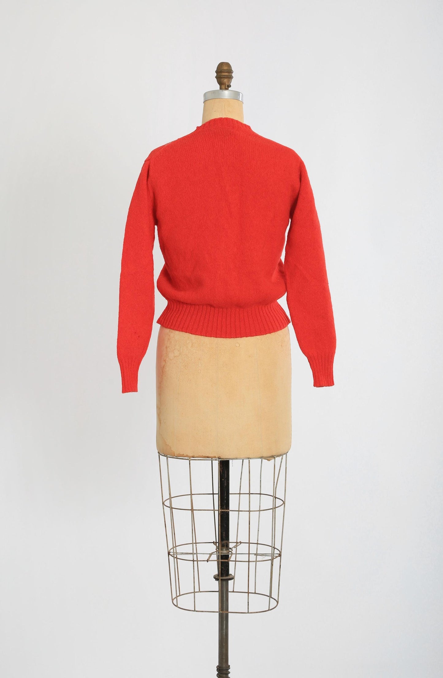 70s Billy Kelly Red Argyle Irish Shetland wool sweater