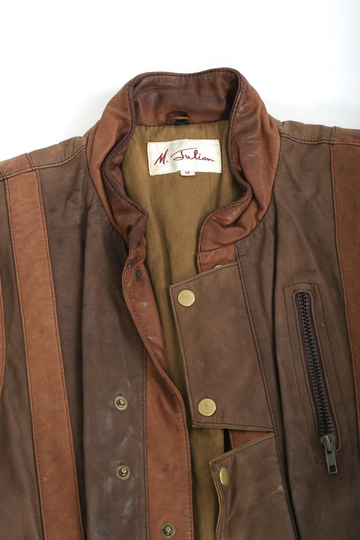 80s M Julian brown leather vest