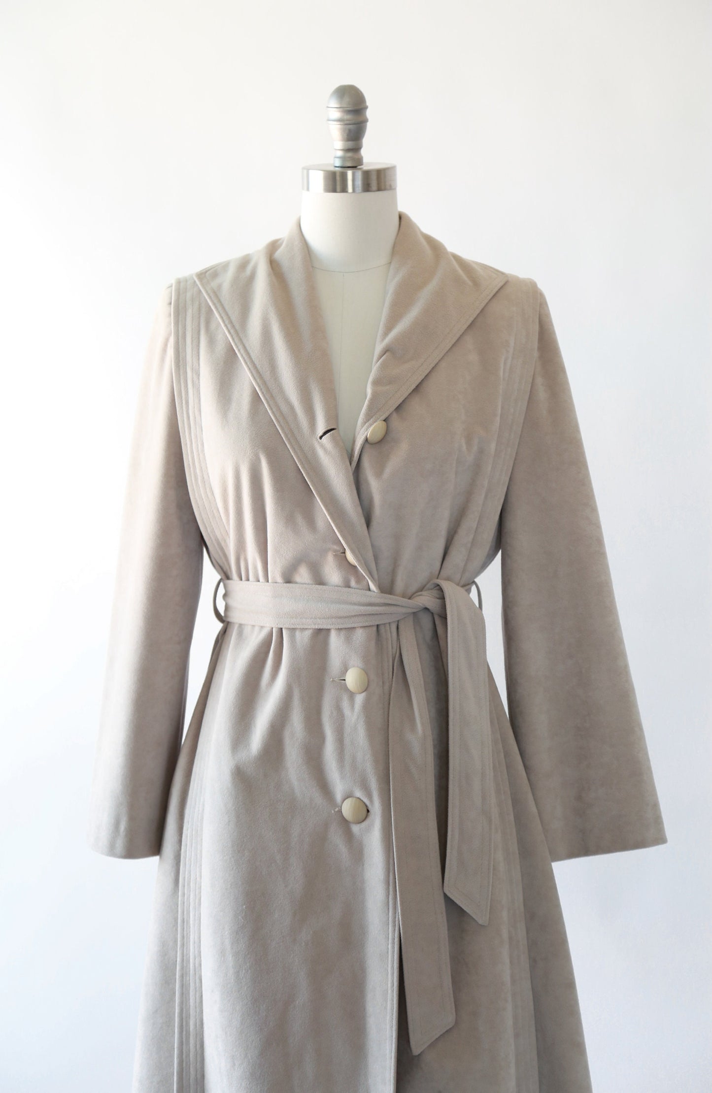 Skin Gear II coat | Vintage 70s Non leather suede trench coat