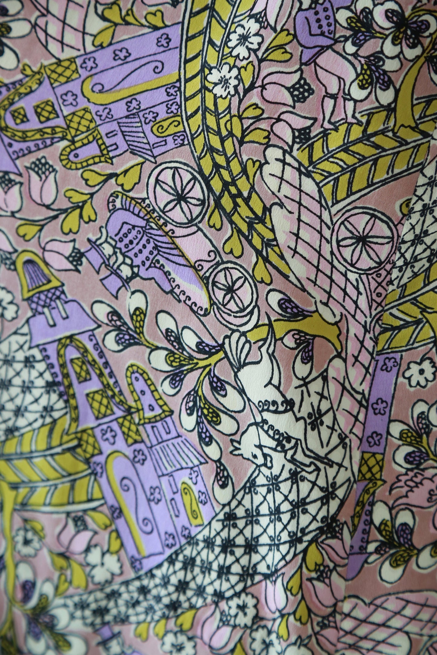 Vintage 40s silk dress | 1940s novelty print silk dress