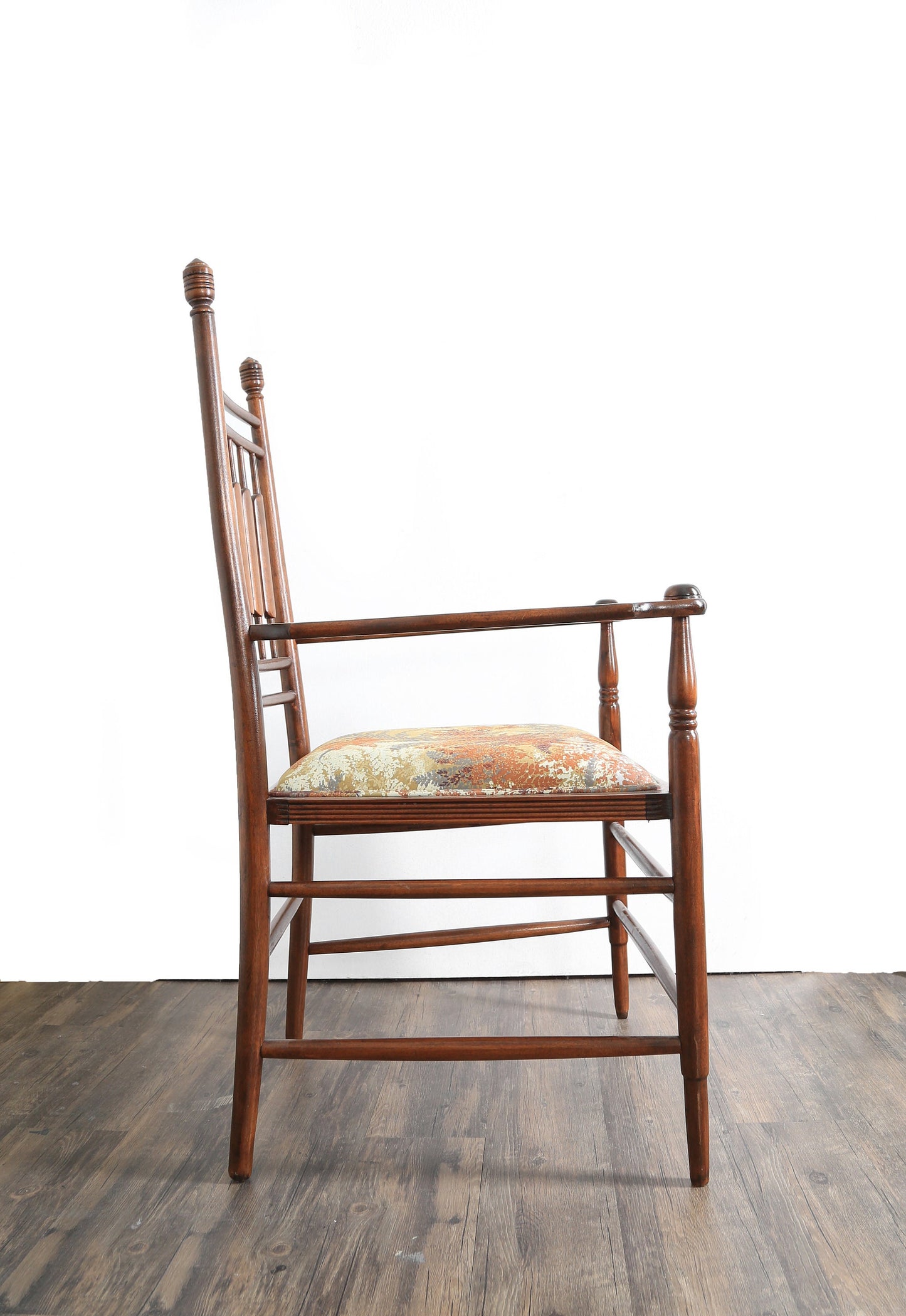 Antique 20th century oversized turned finial shaker chair