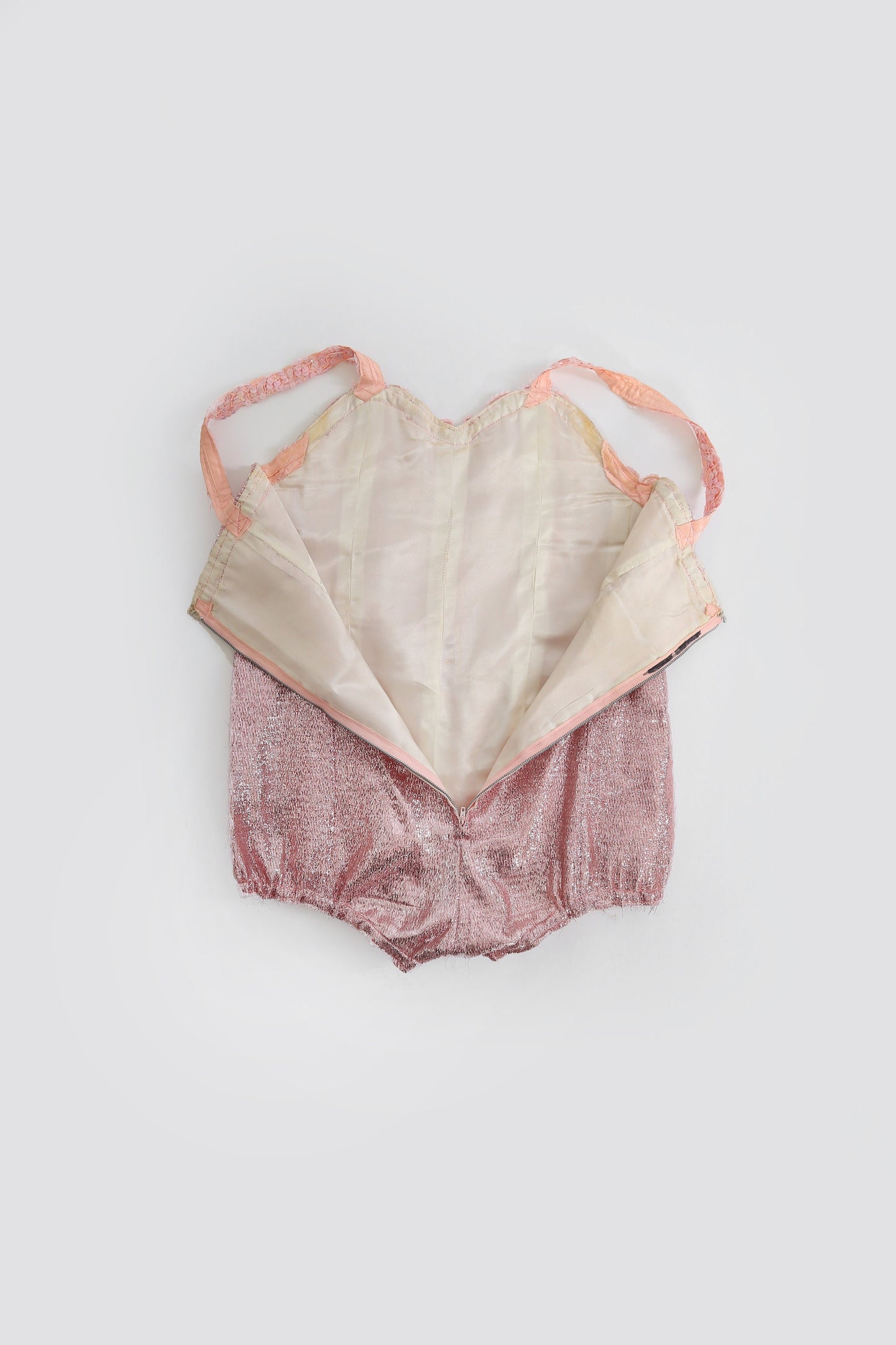 Vintage 40s 50s pink tensile sequin girls dance costume one piece