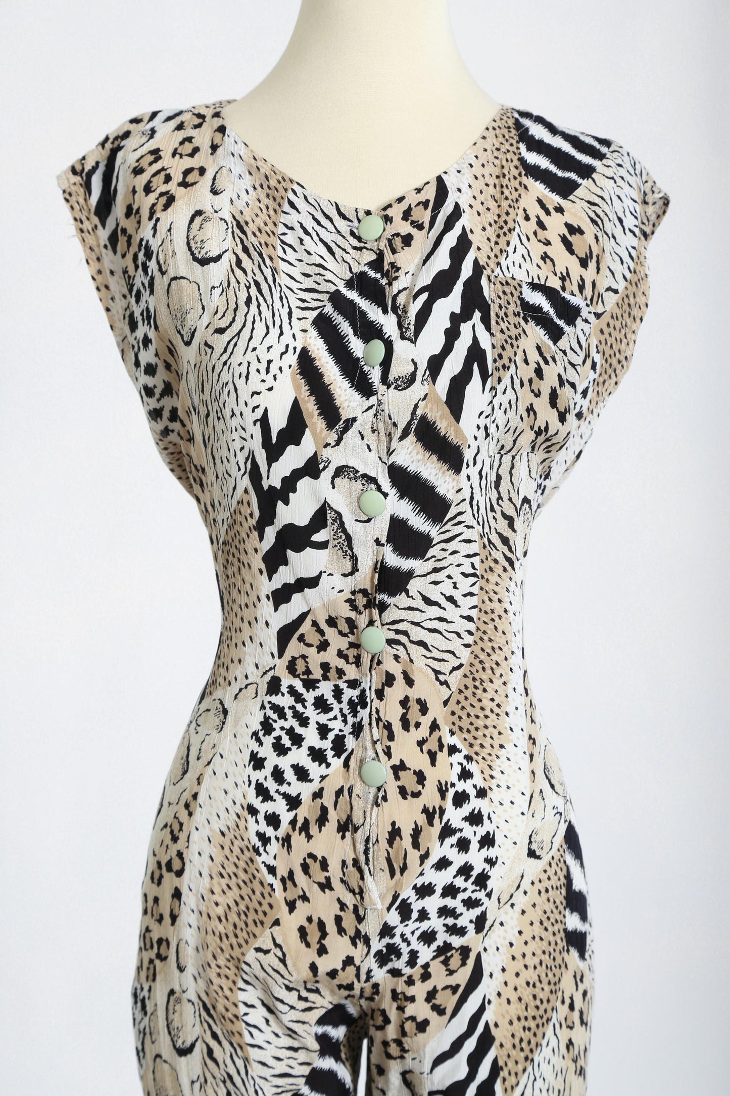 Vintage 80s Animal print French Jumpsuit