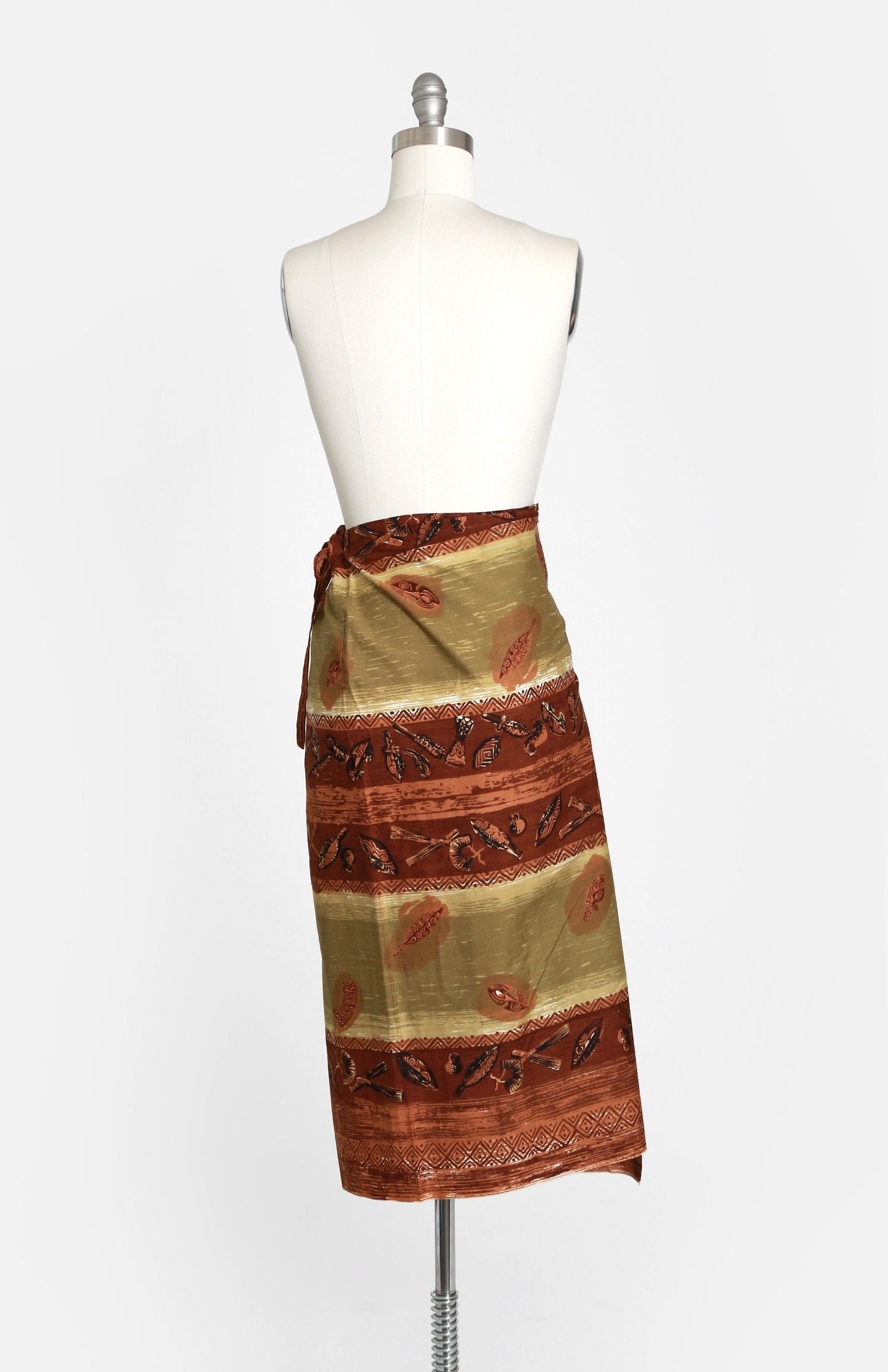 Vintage 50s Duke Kahanamuku Hawaiian cotton sarong wrap skirt | 1950s ie faitaga wrap skirt
