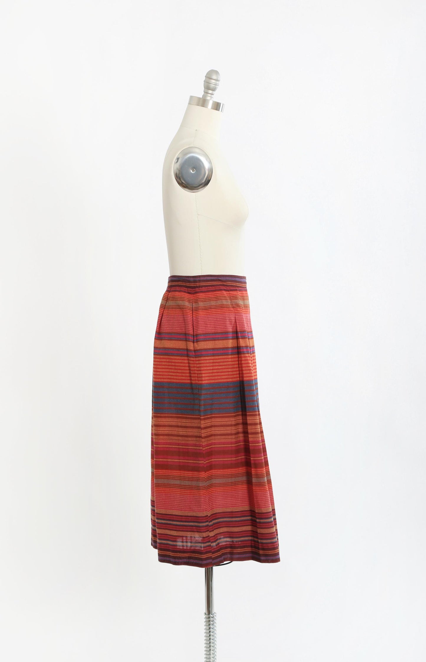 Vintage 70s 80s striped cotton blend skirt