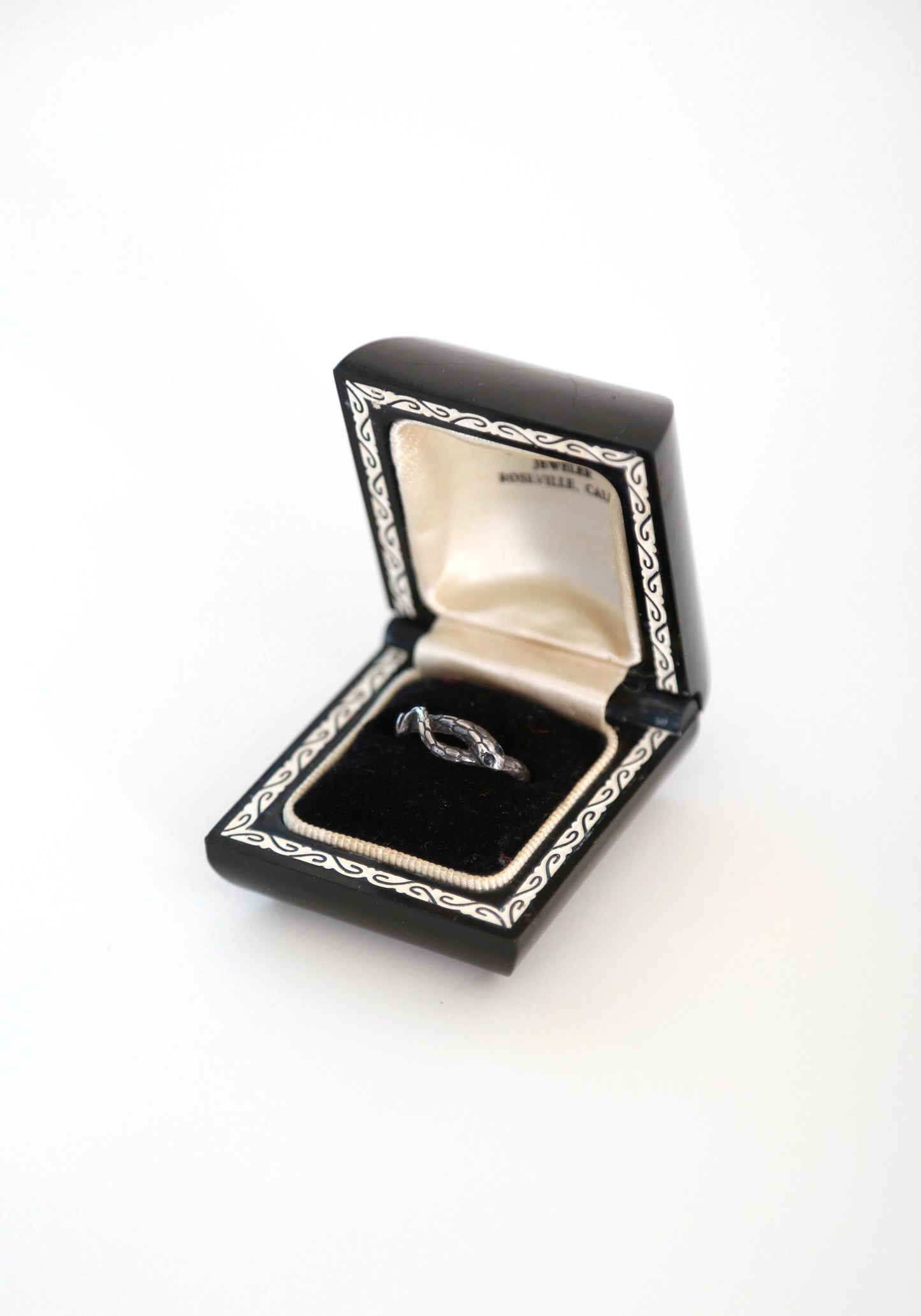 Vintage Sterling Silver sapphire snake ring sz. 7 1/2