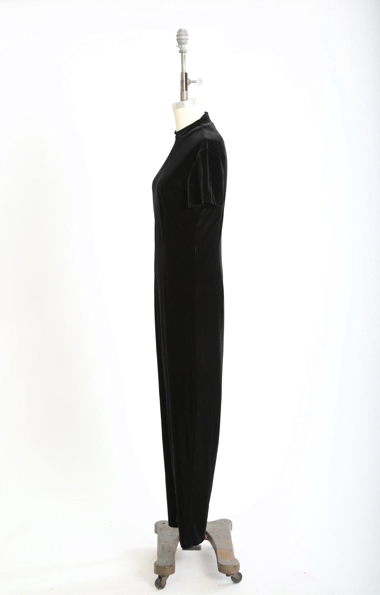 Y2K black velvet jumpsuit