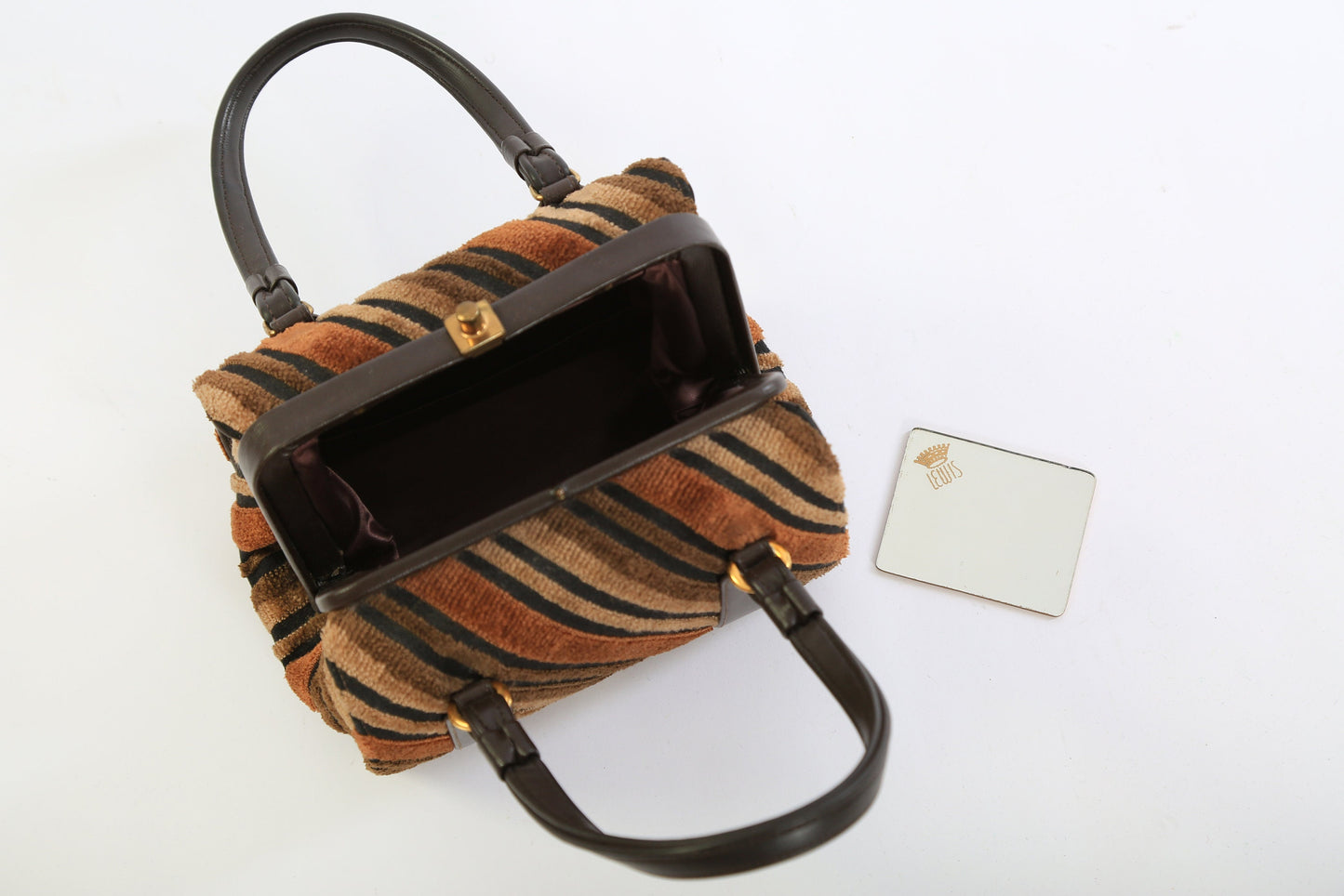 Lewis striped purse | Vintage 60s Lewis striped velvet velour purse