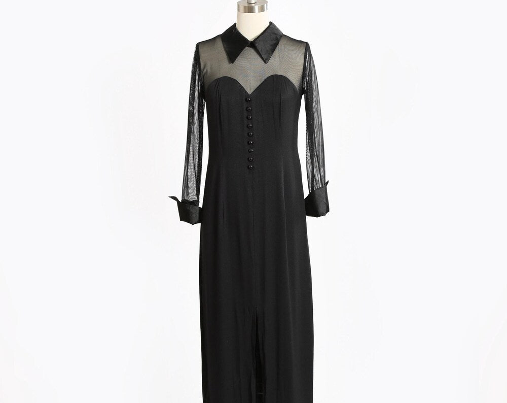 90s tuxedo maxi dress