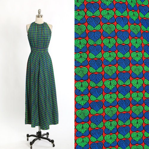 60s Lanz dress | Vintage 1960s Lanz Heart print maxi dress
