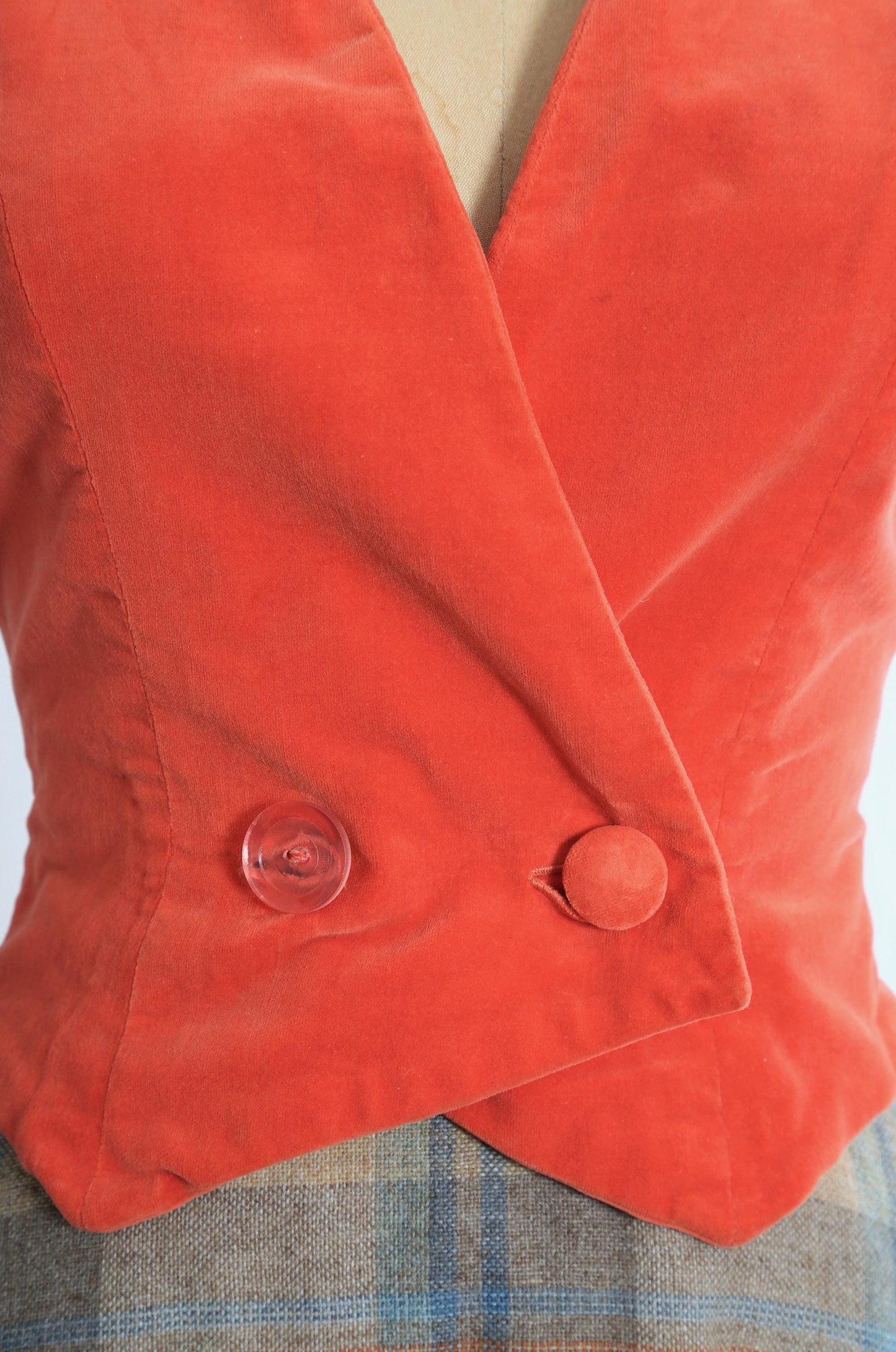 Vintage 60s Orange velvet vest