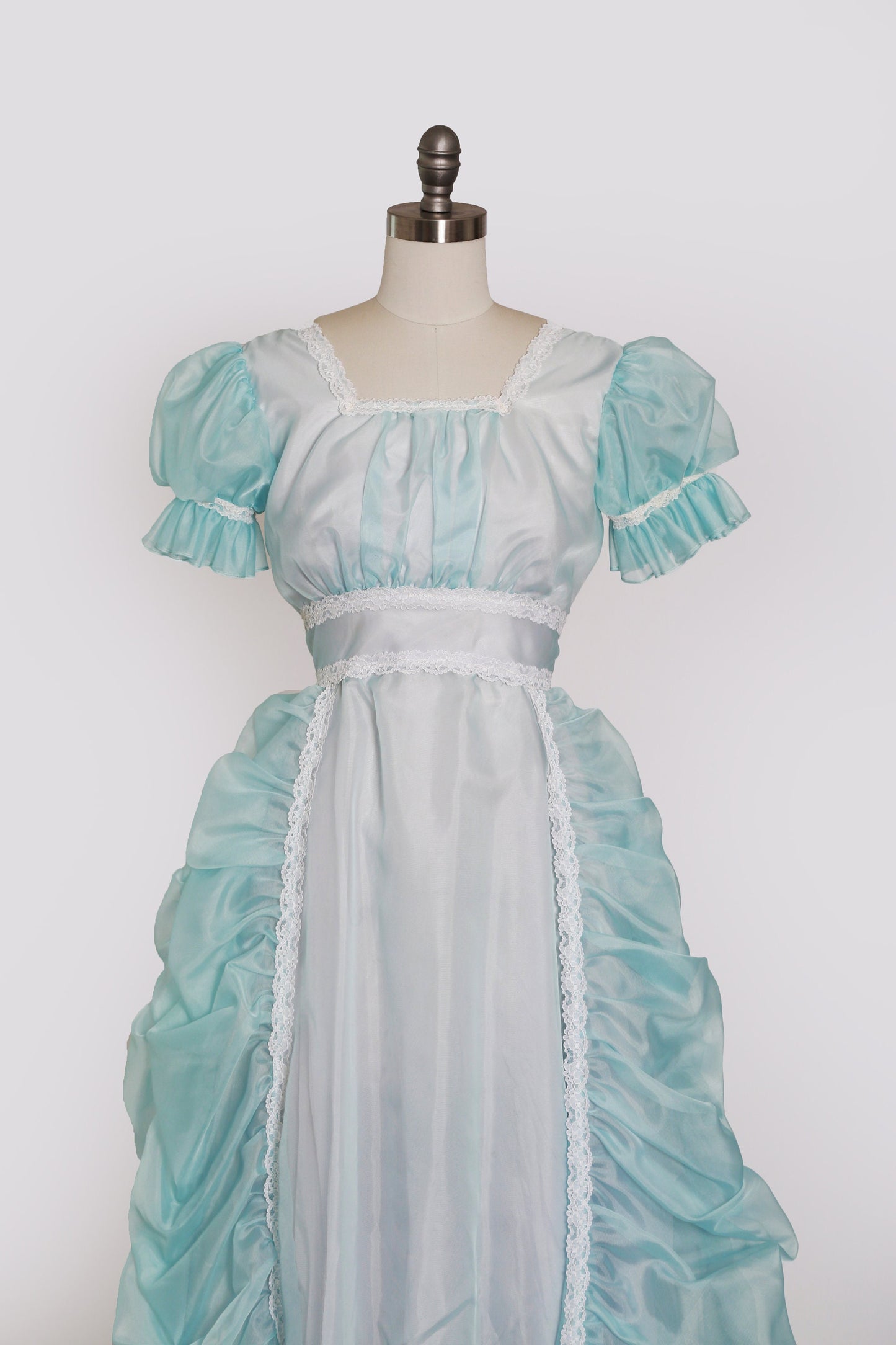 Cinderella dress | Vintage 70s blue ruffle prom dress | 1970s victorian puff gown
