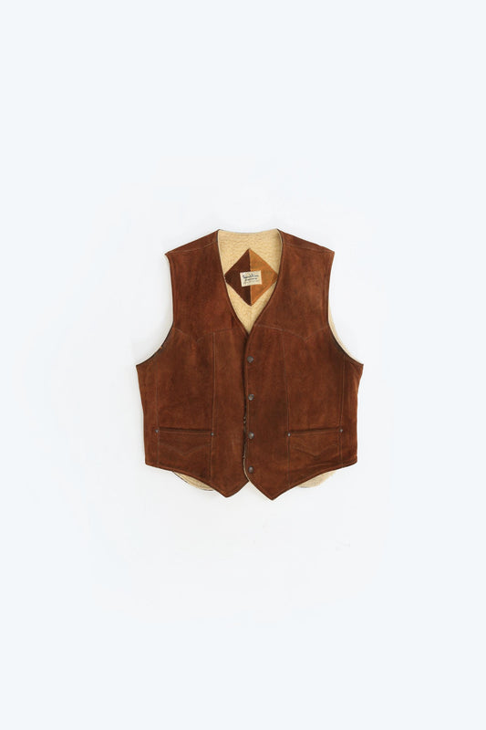 Vintage 70s Ranchwear Sportswear NFL linebacker brown suede leather vest
