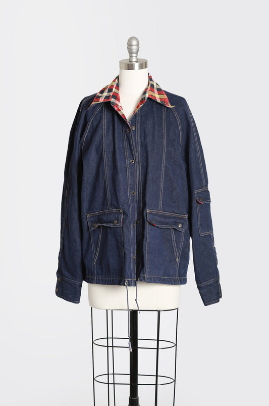 Indigo denim chore jacket | Vintage 70s jean jacket