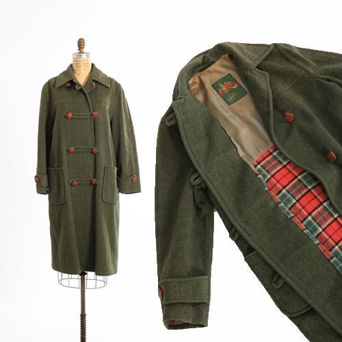 40s Dufflecoat | Vintage 1940s Valmeline West German green wool Duffle coat