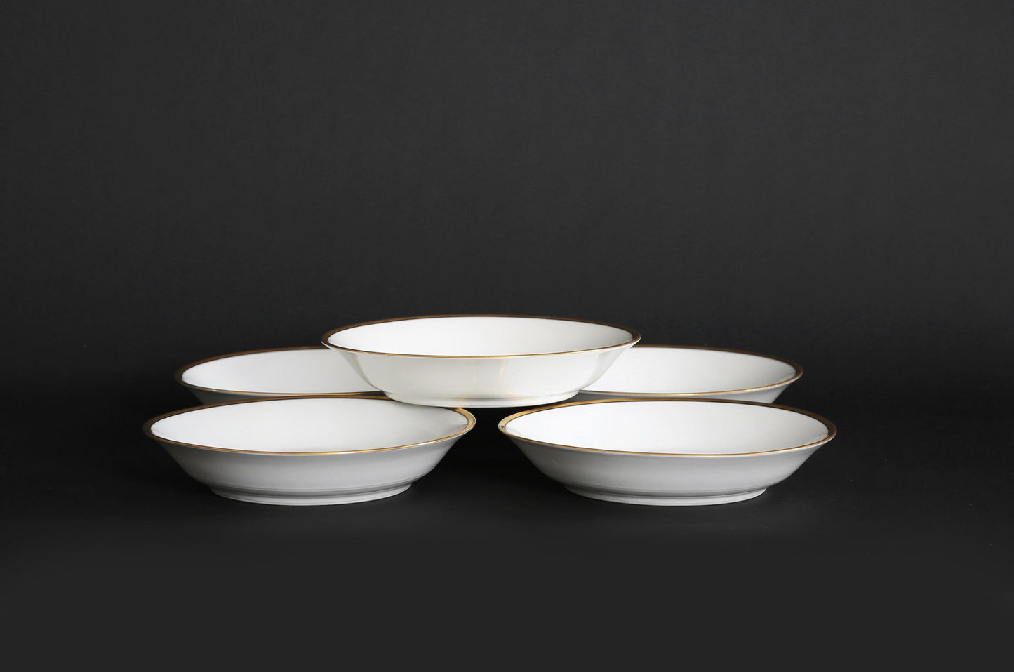 Antique vintage Old Abbey Limoges French gold bowls | set of 5