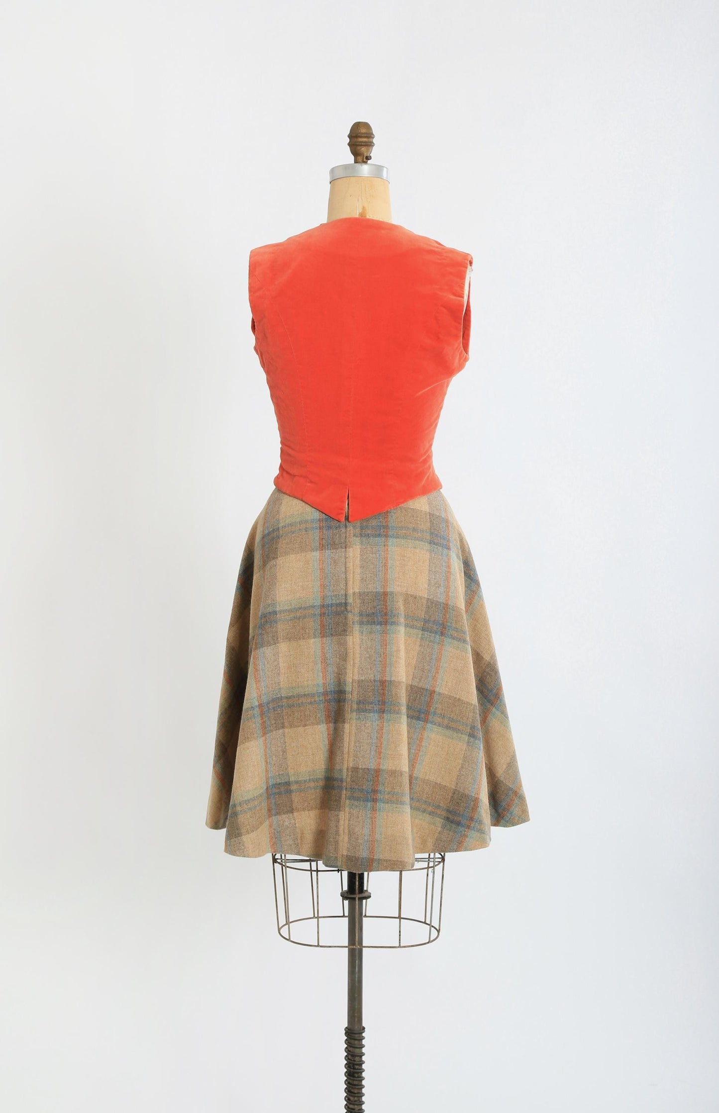Vintage 60s Orange velvet vest