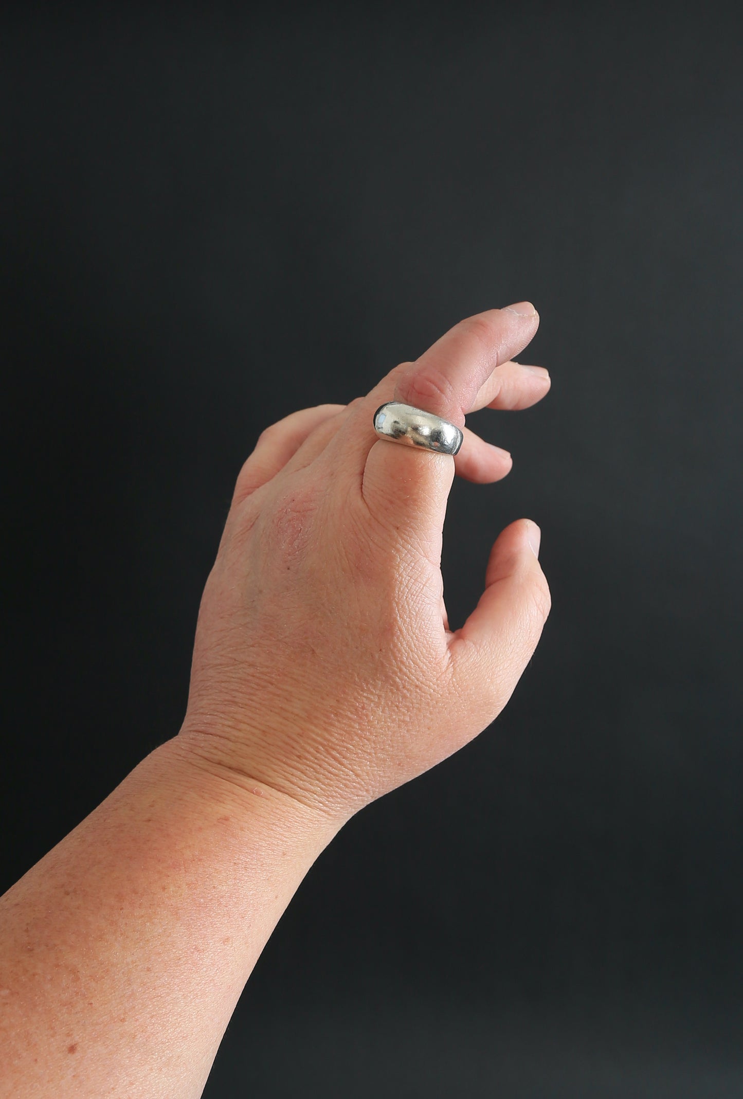 Sterling Silver Puffy cigar band Ring sz.7 5g