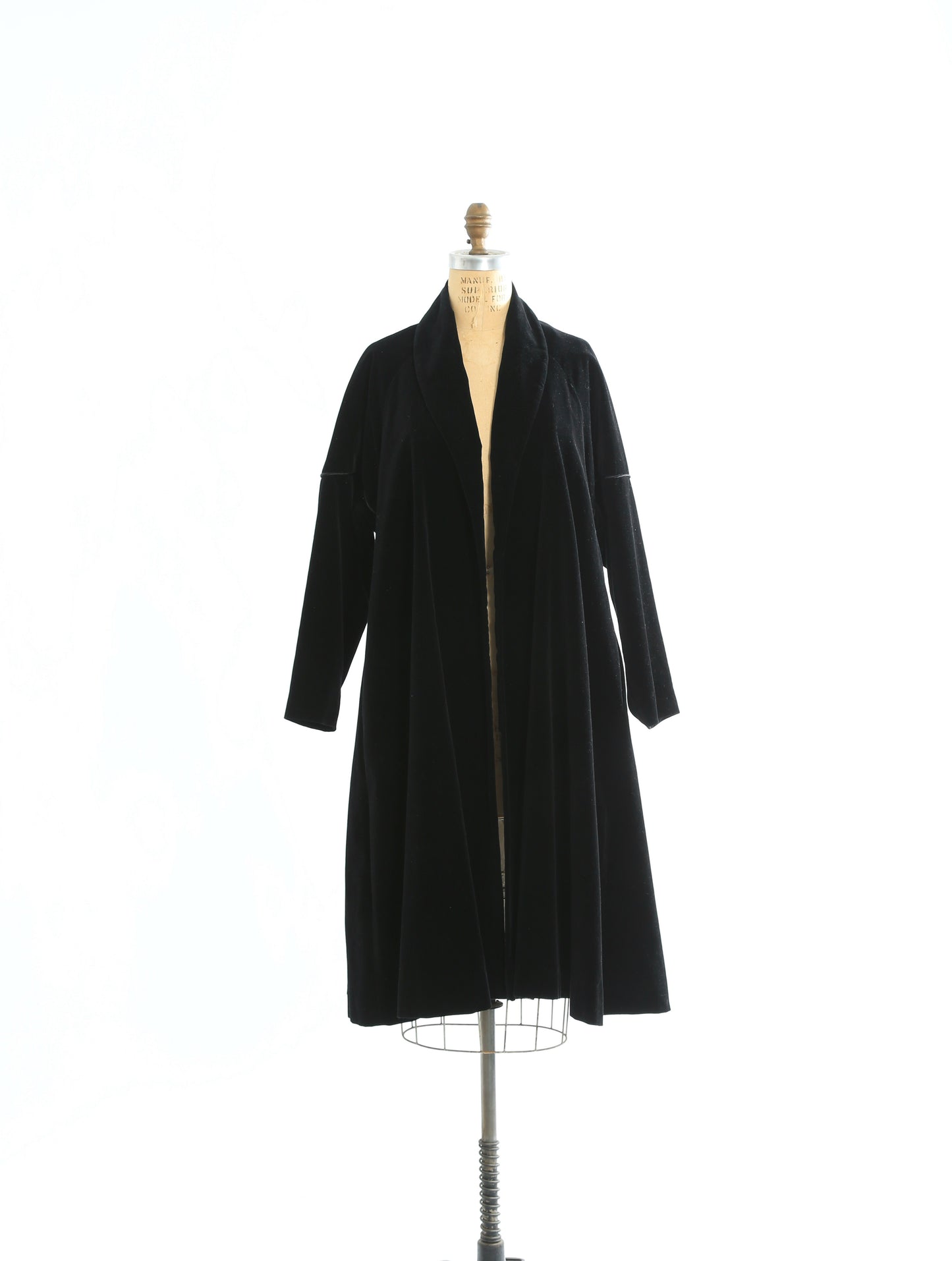 1940s Black velvet swing coat
