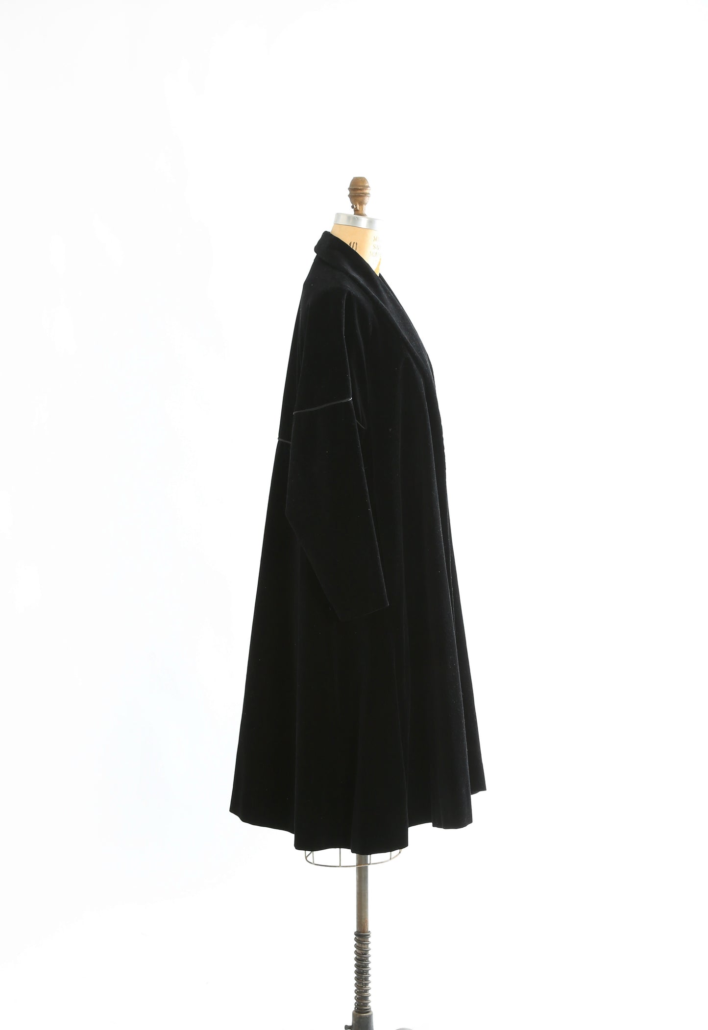 1940s Black velvet swing coat