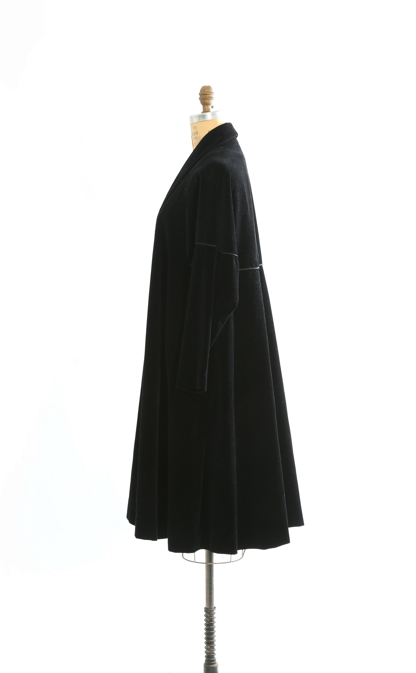 1940s Black velvet swing coat