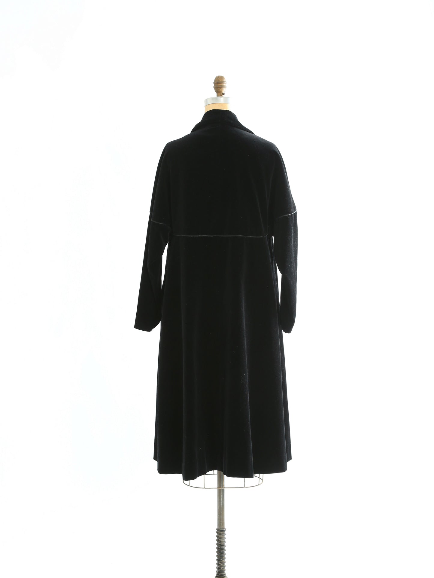1940s Black velvet swing coat