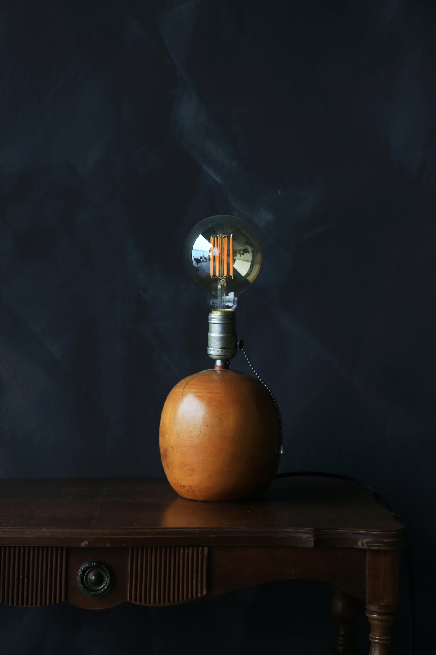 Antique Vintage 1930s turned wood lamp
