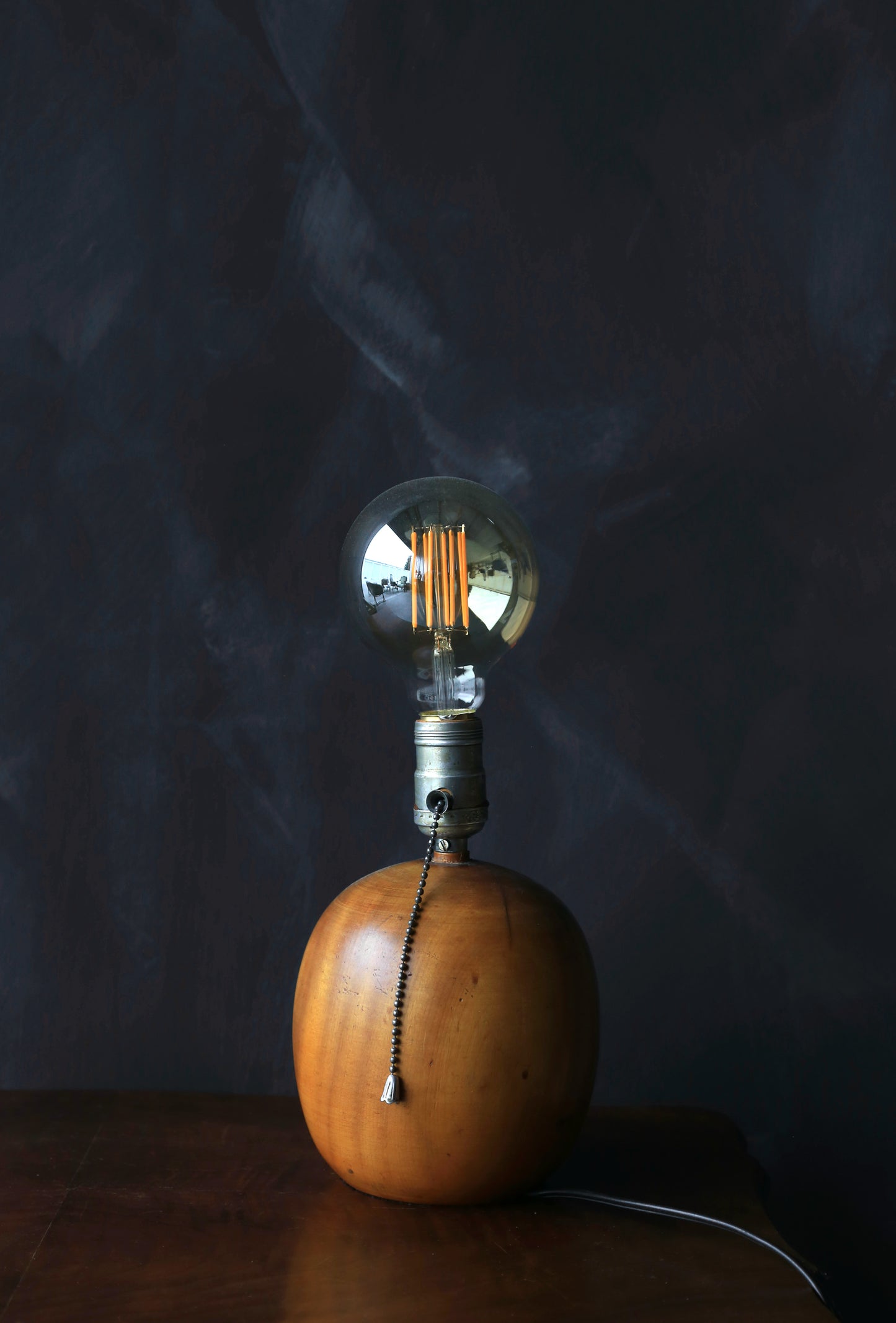 Antique Vintage 1930s turned wood lamp