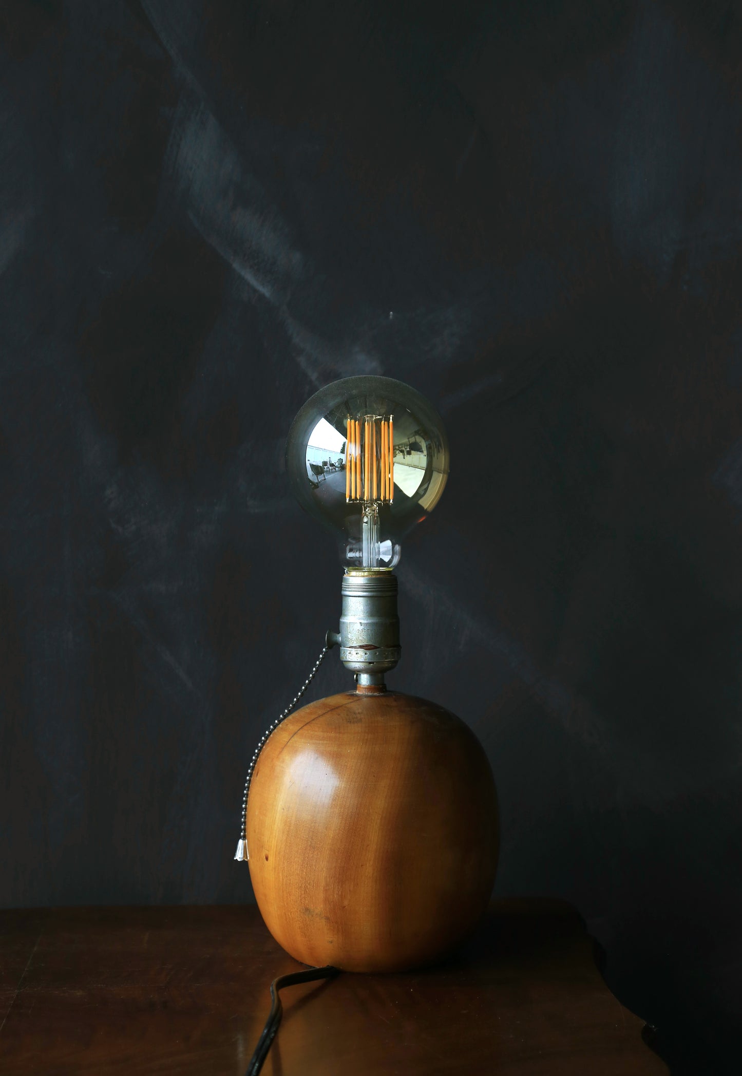 Antique Vintage 1930s turned wood lamp