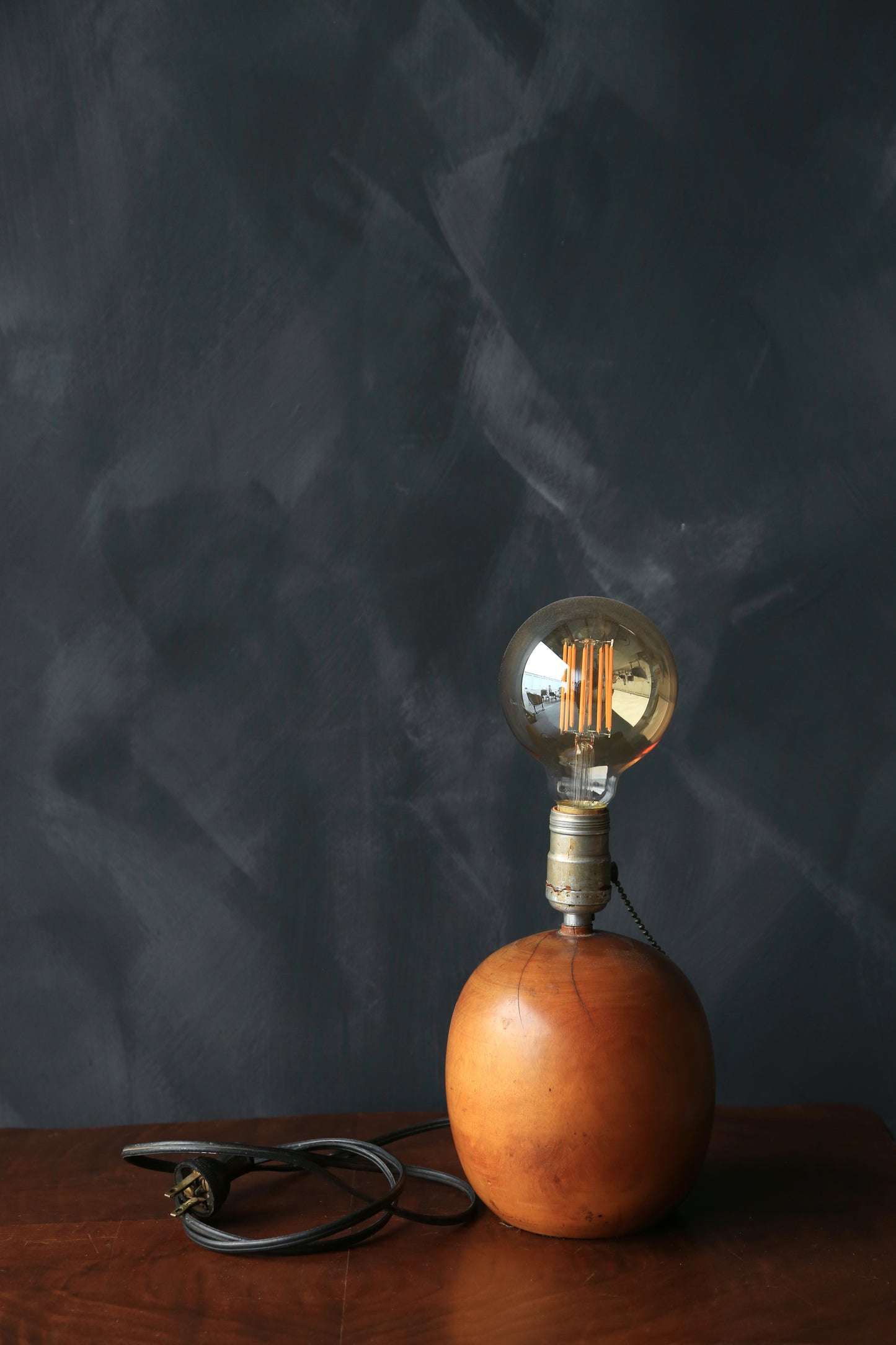 Antique Vintage 1930s turned wood lamp