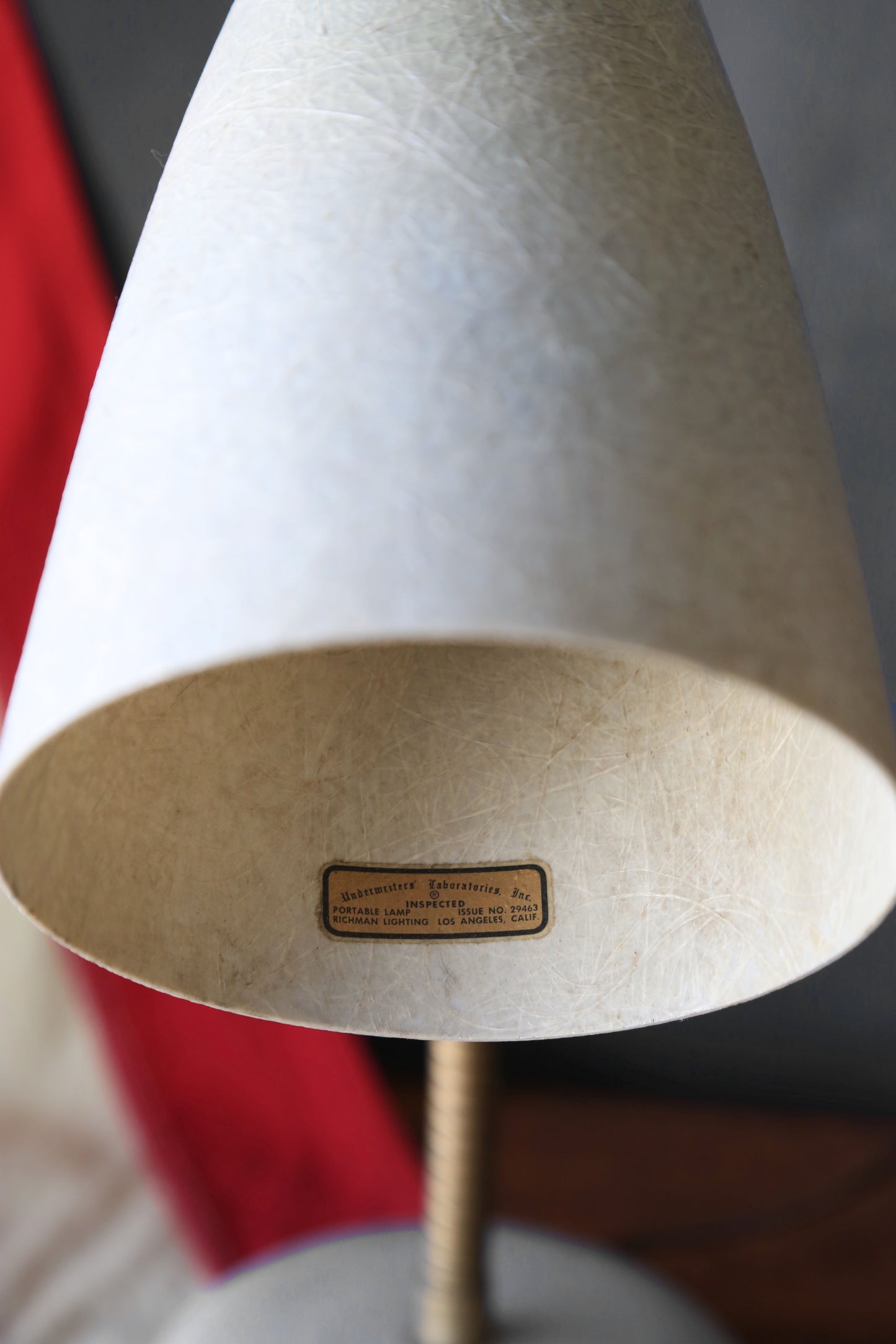 Mid Century Modern Richman lighting gray fiberglass gooseneck desk lamp