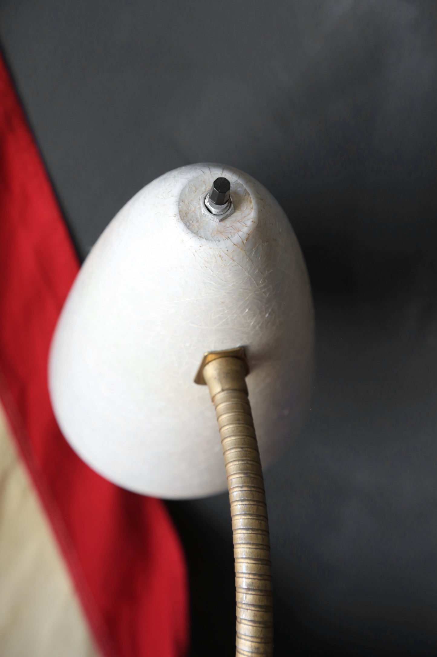 Mid Century Modern Richman lighting gray fiberglass gooseneck desk lamp