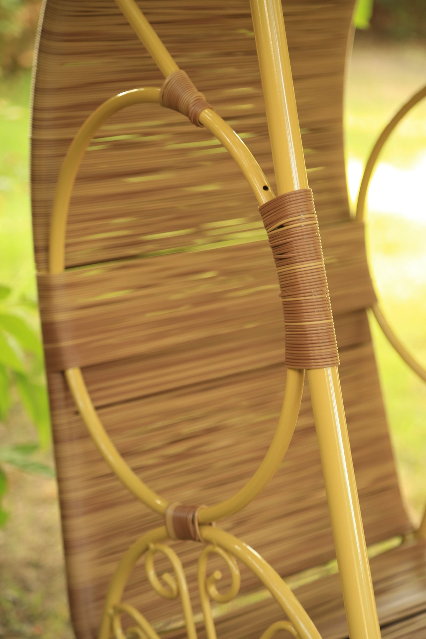 Vintage Mid Century Modern Faux Rattan Hanging Cocoon chair