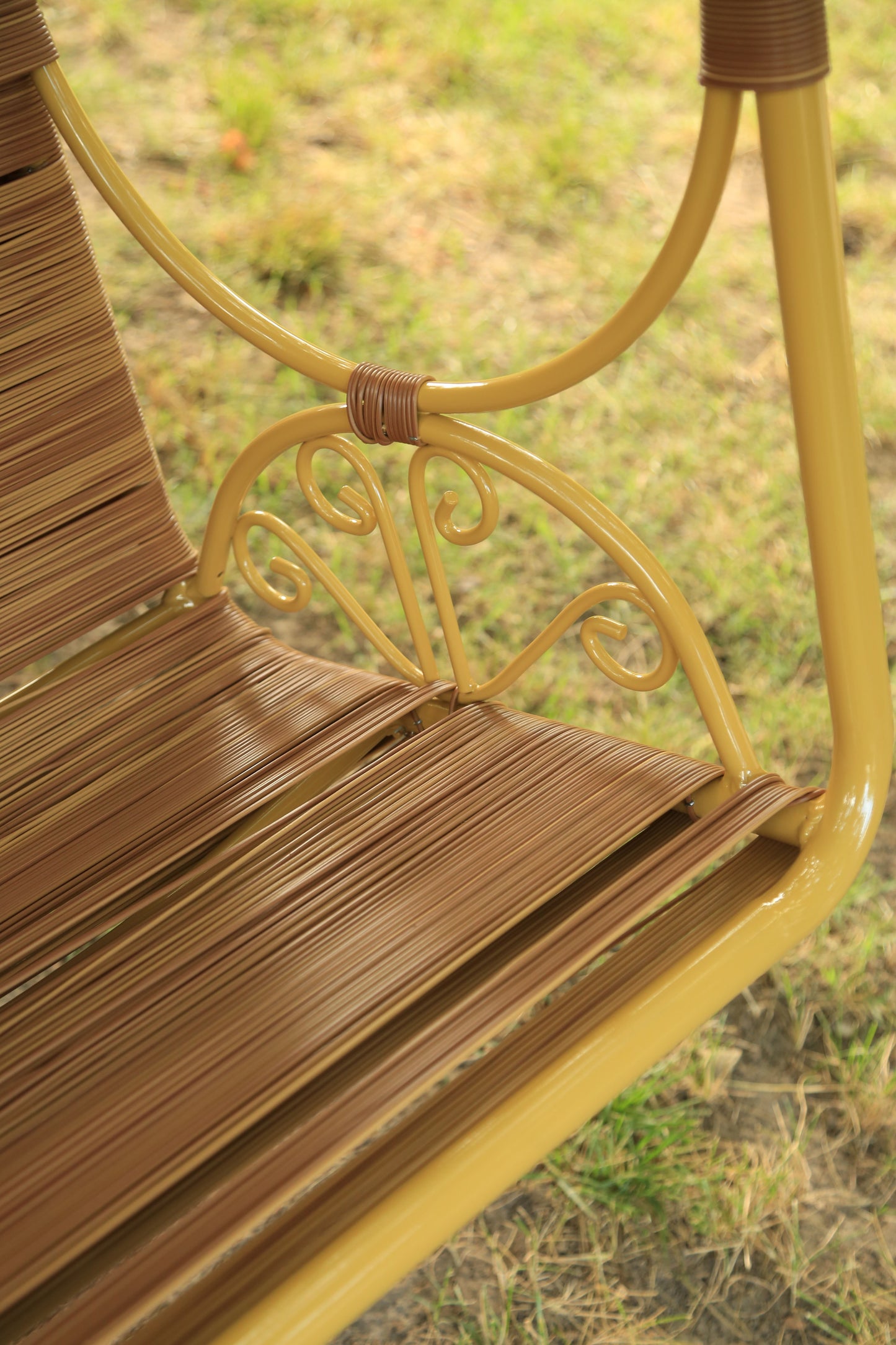 Vintage Mid Century Modern Faux Rattan Hanging Cocoon chair